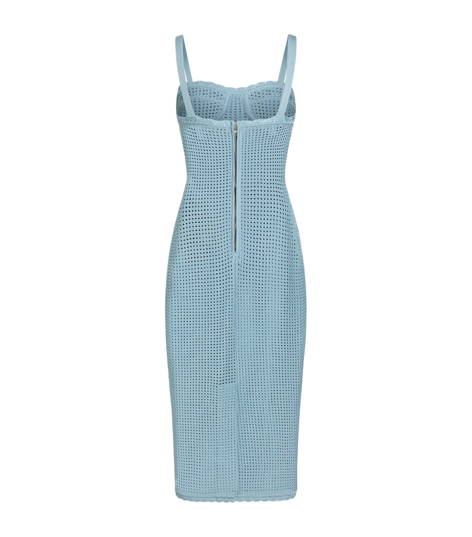 Dolce&Gabbana Womens Crocheted Cup Midi Dress Dark Image 2