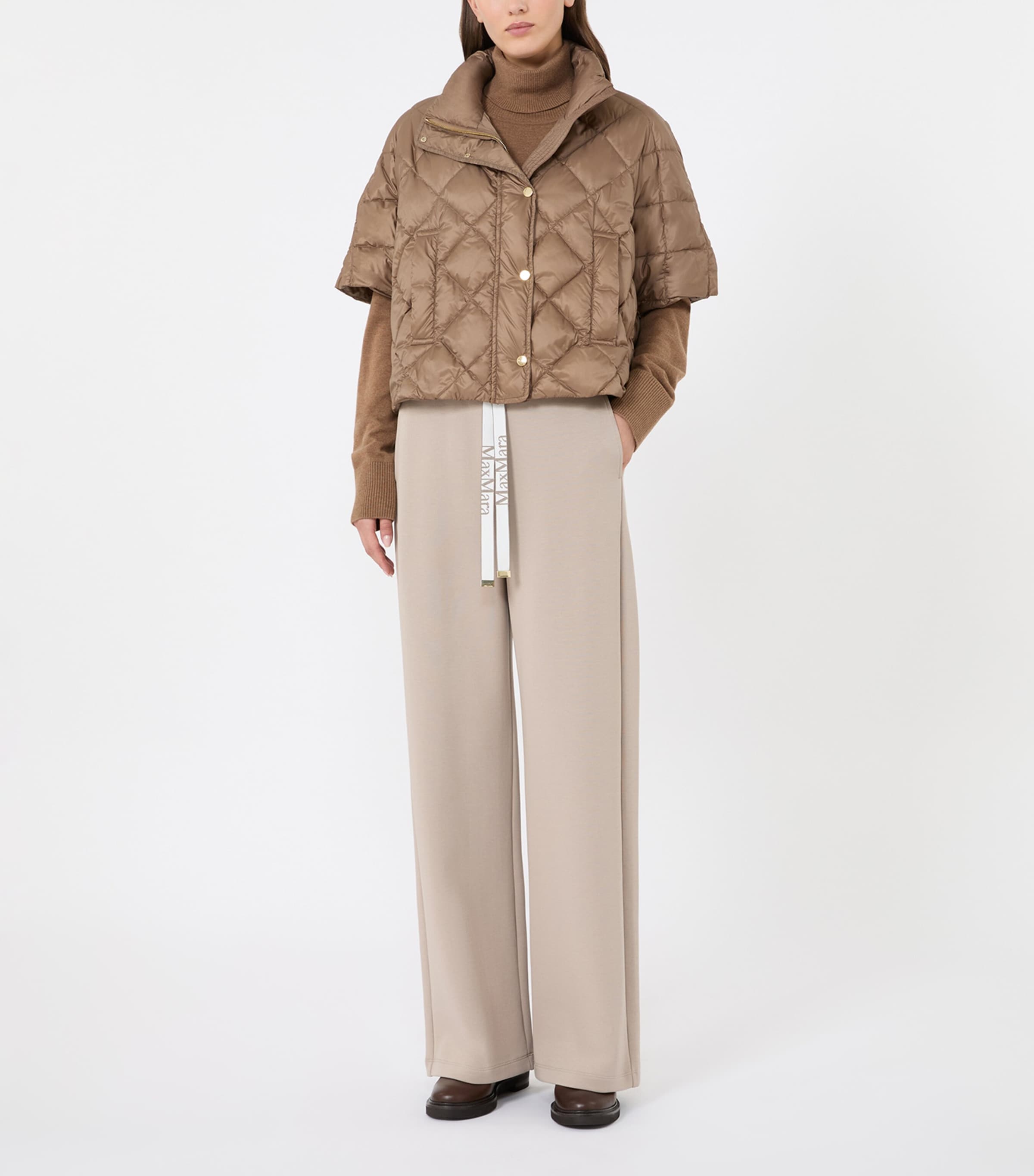 Max Mara Womens Short-Sleeve Quilted Jacket Camel Image 5