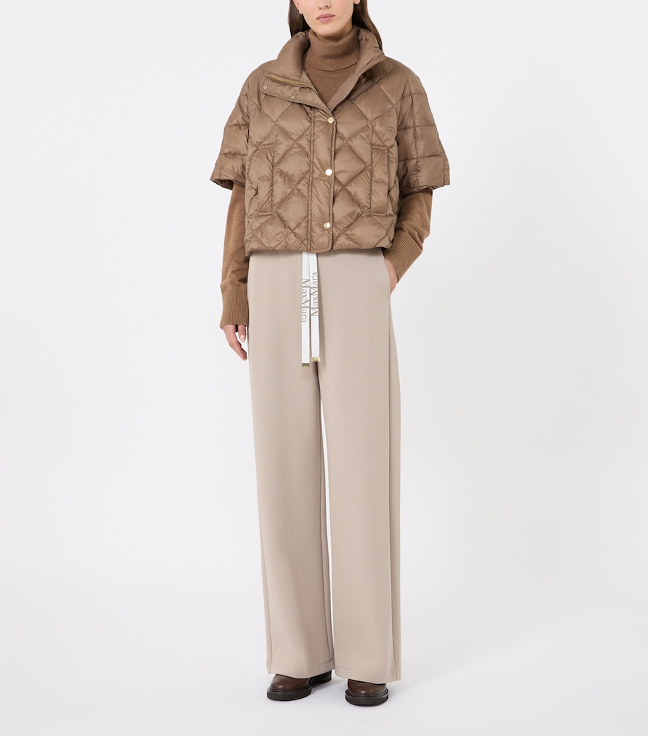 Max Mara Womens Short-Sleeve Quilted Jacket Camel Image 5