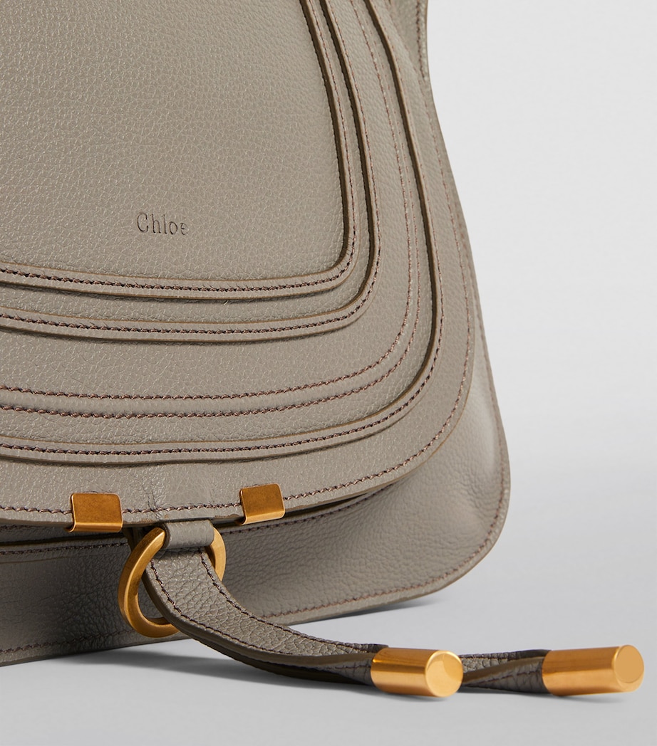 Chloé Leather Marcie Top-Handle Bag Cashmere Grey Image 6