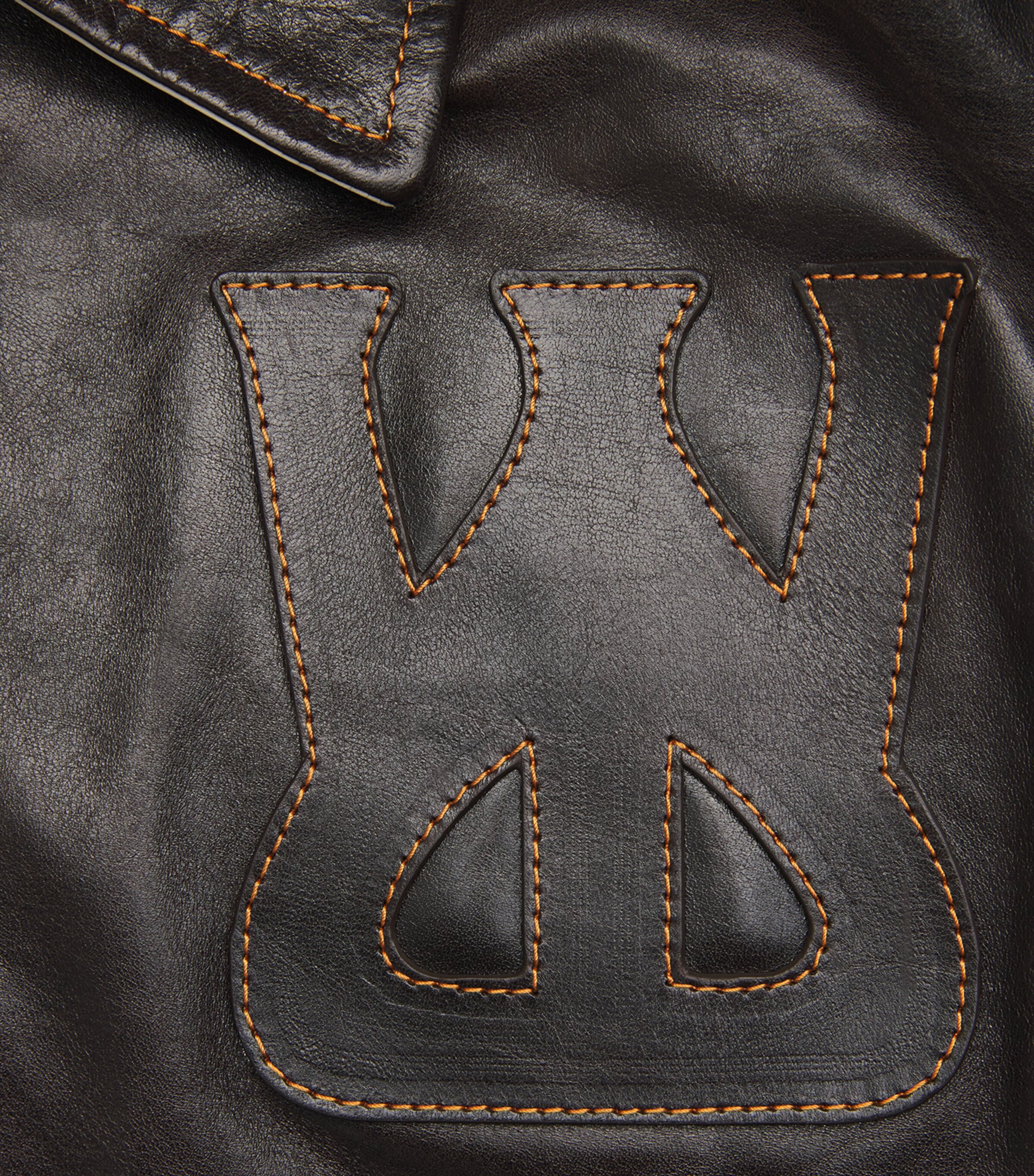 Leather Prince Varsity Jacket DARK BROWN Image 5