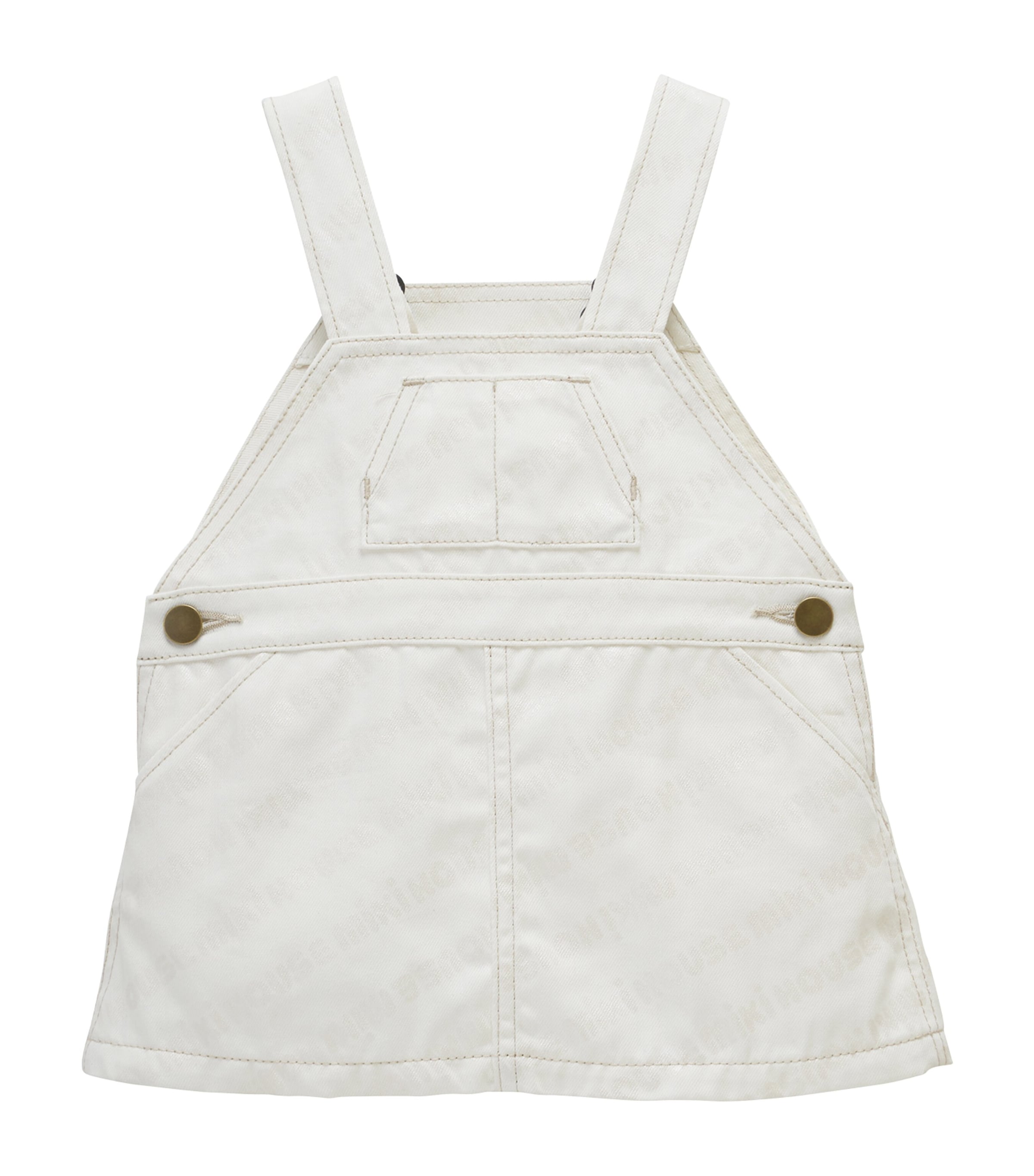 Miki House Kids' Logo Print Dungarees In White