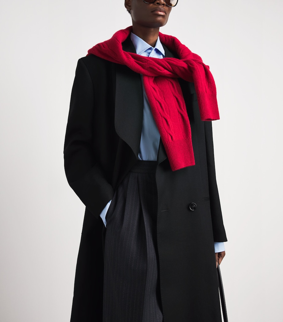 AMI Paris Womens Wool Double-Breasted Coat Noir Image 4