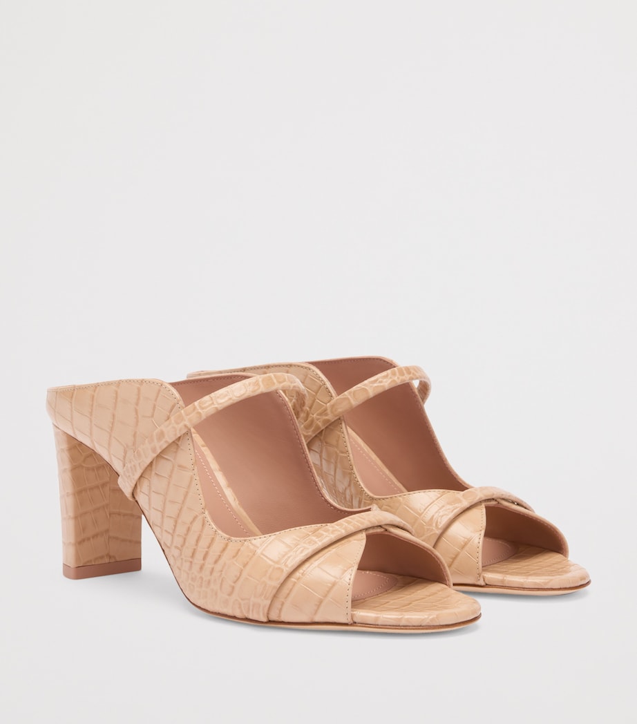 Croc-Embossed Leather Norah Heeled Sandals 70 BUFF Image 3