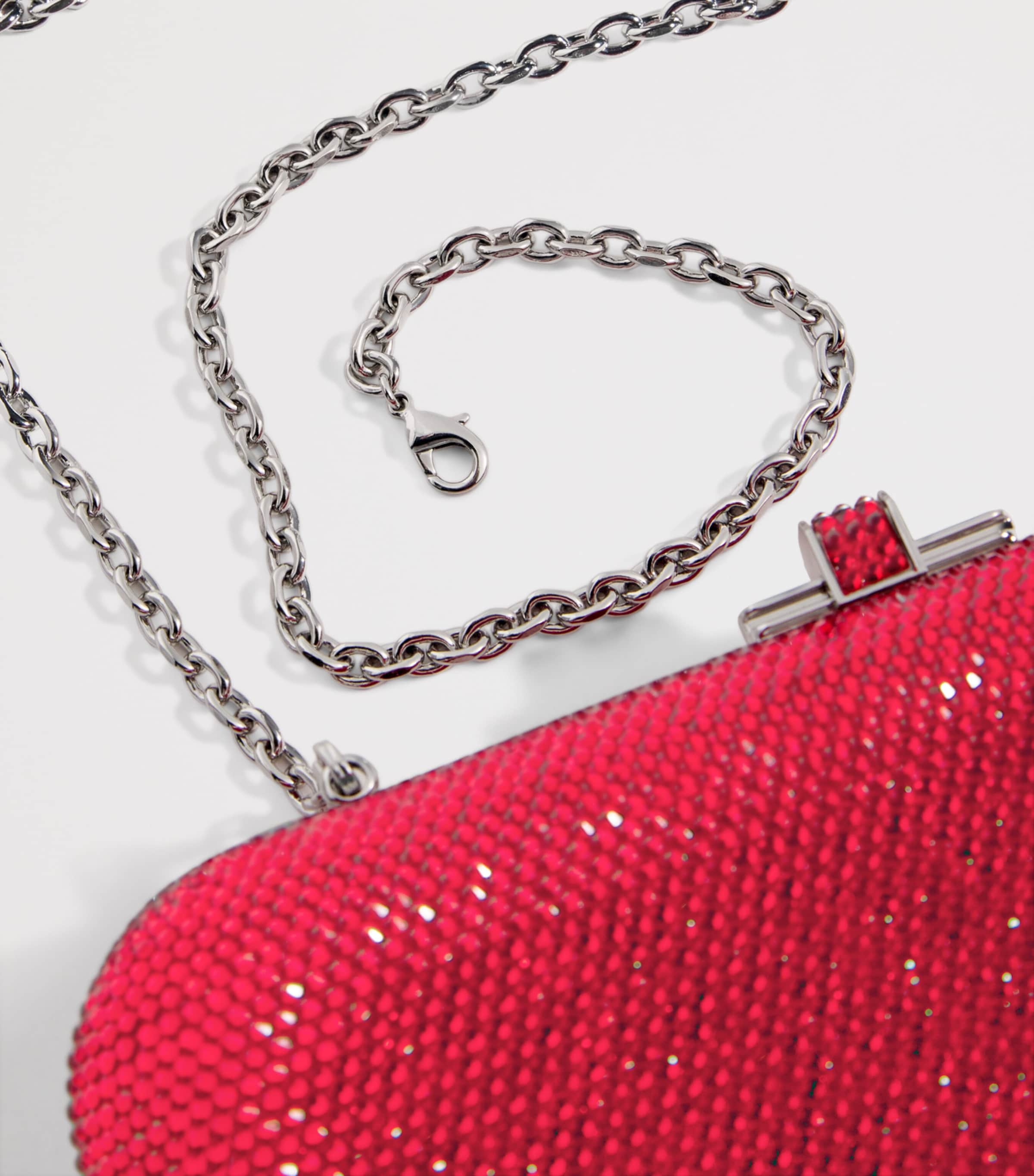 Crystal-Embellished Long Slide Clutch Bag SLTSM LIGHT SIAM Image 6