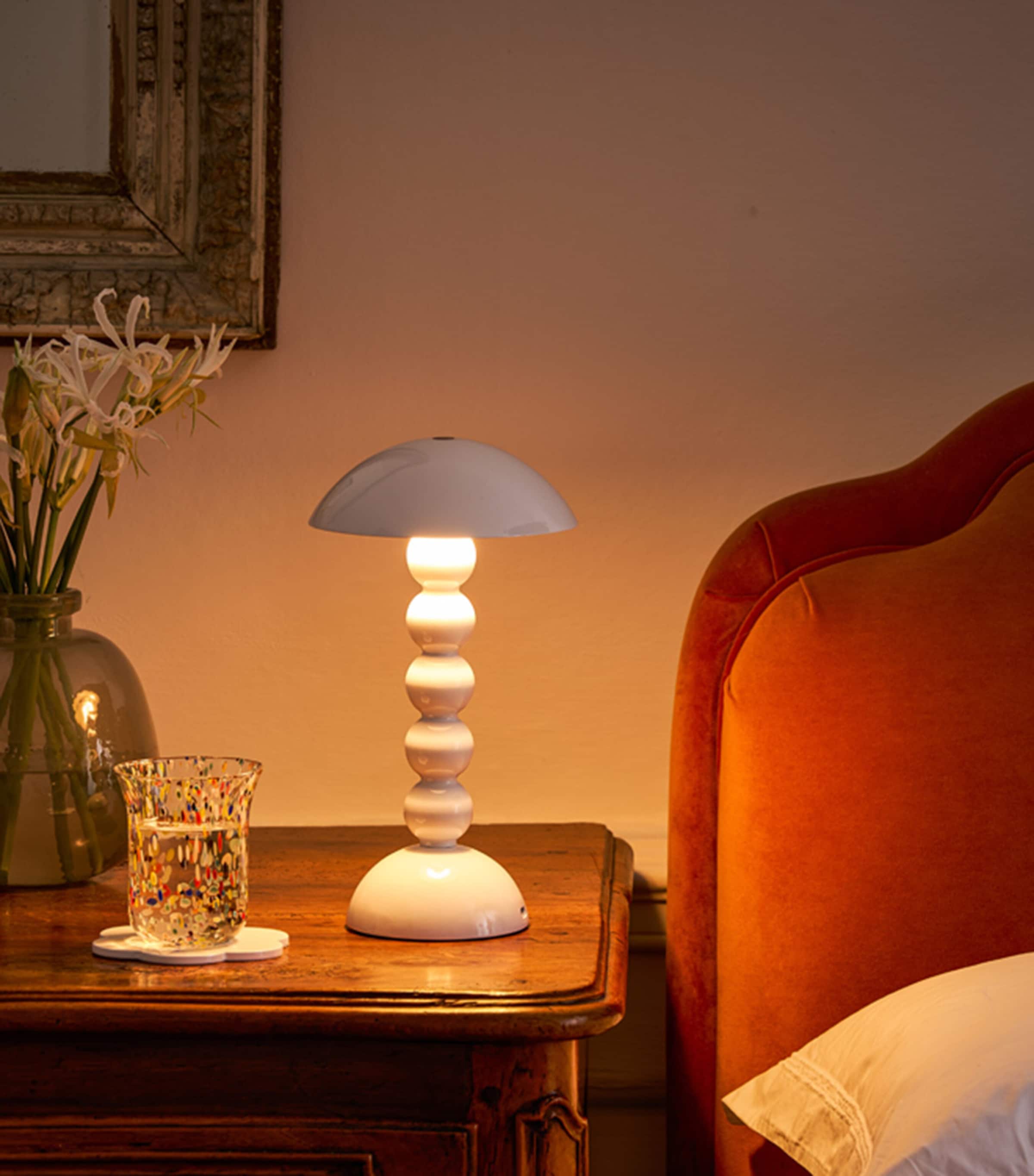 Addison Ross Bobbin Rechargeable LED Lamp (30cm) White Image 3