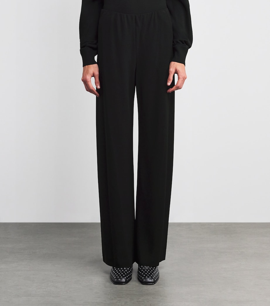 Crepe High-Waist Trousers 001BLK BLACK Image 3