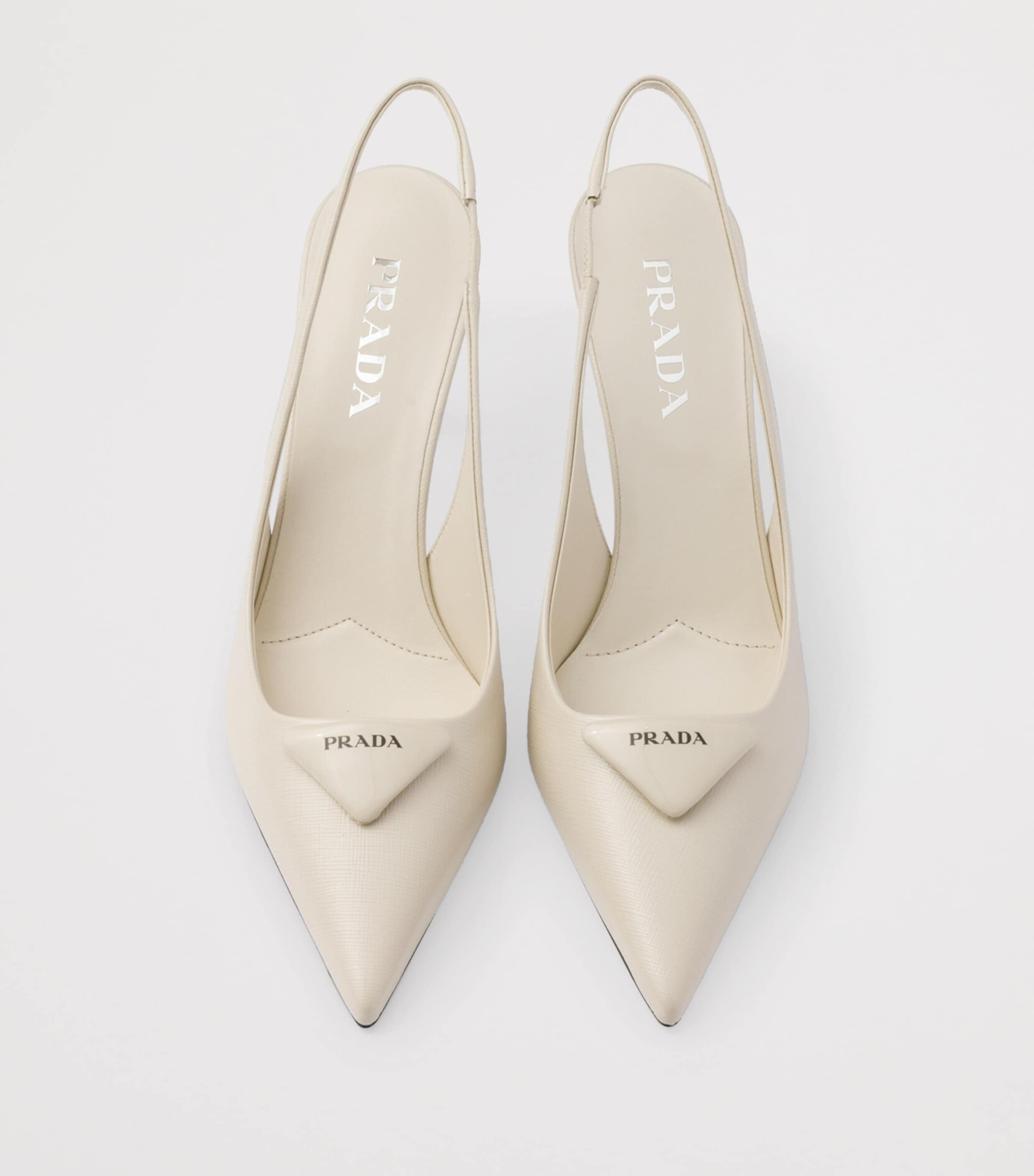 Saffiano Leather Slingback Pumps 55 F0304 Image 3