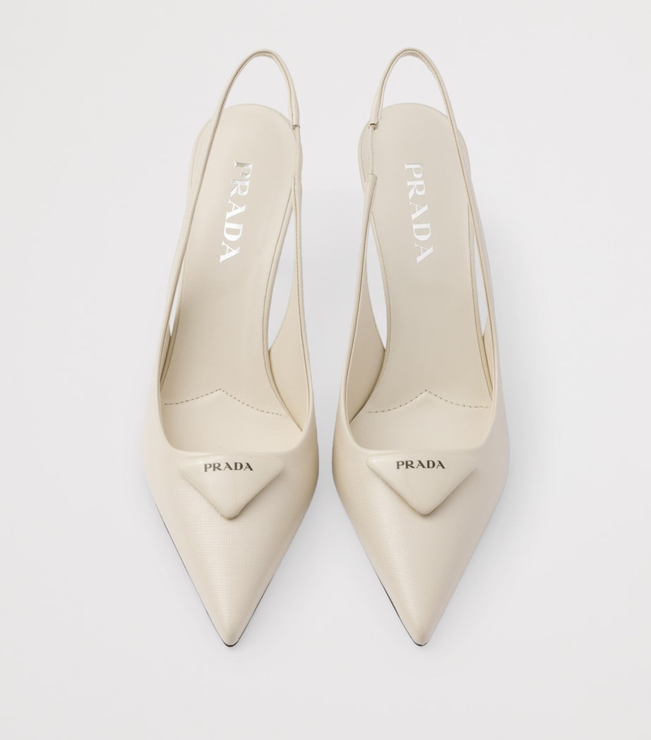 Saffiano Leather Slingback Pumps 55 F0304 Image 3