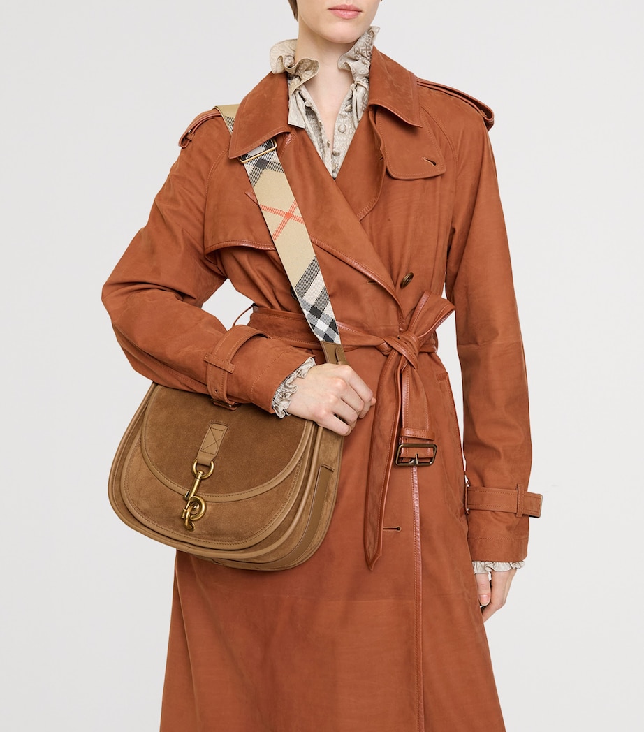 Small Calfskin B Clip Messenger Bag HAZEL Image 5