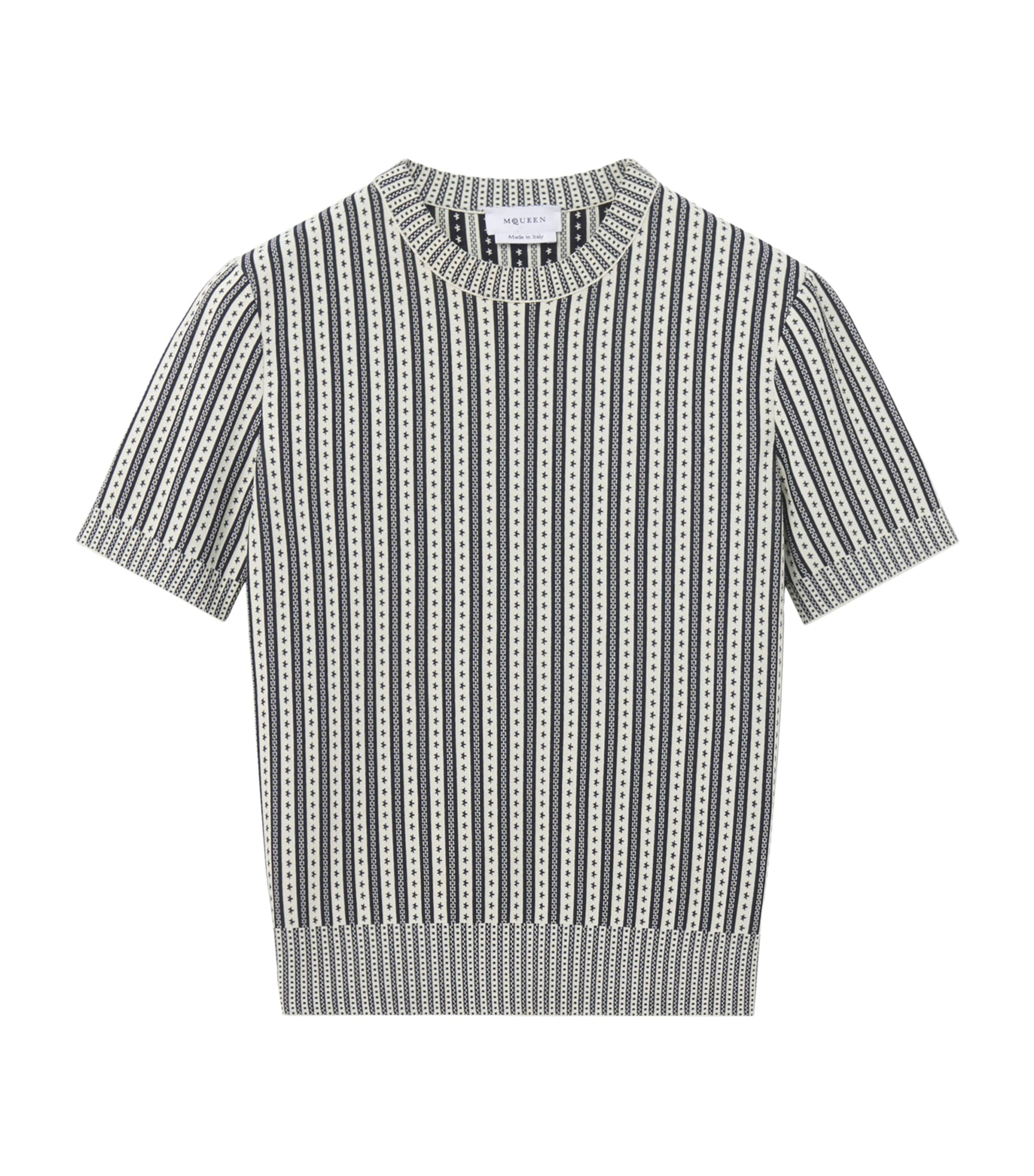 McQueen Womens Knitted Stripe T-Shirt Image 1