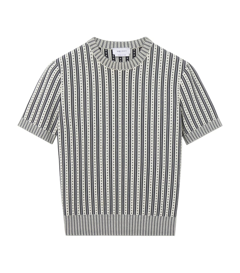 McQueen Womens Knitted Stripe T-Shirt Image 1