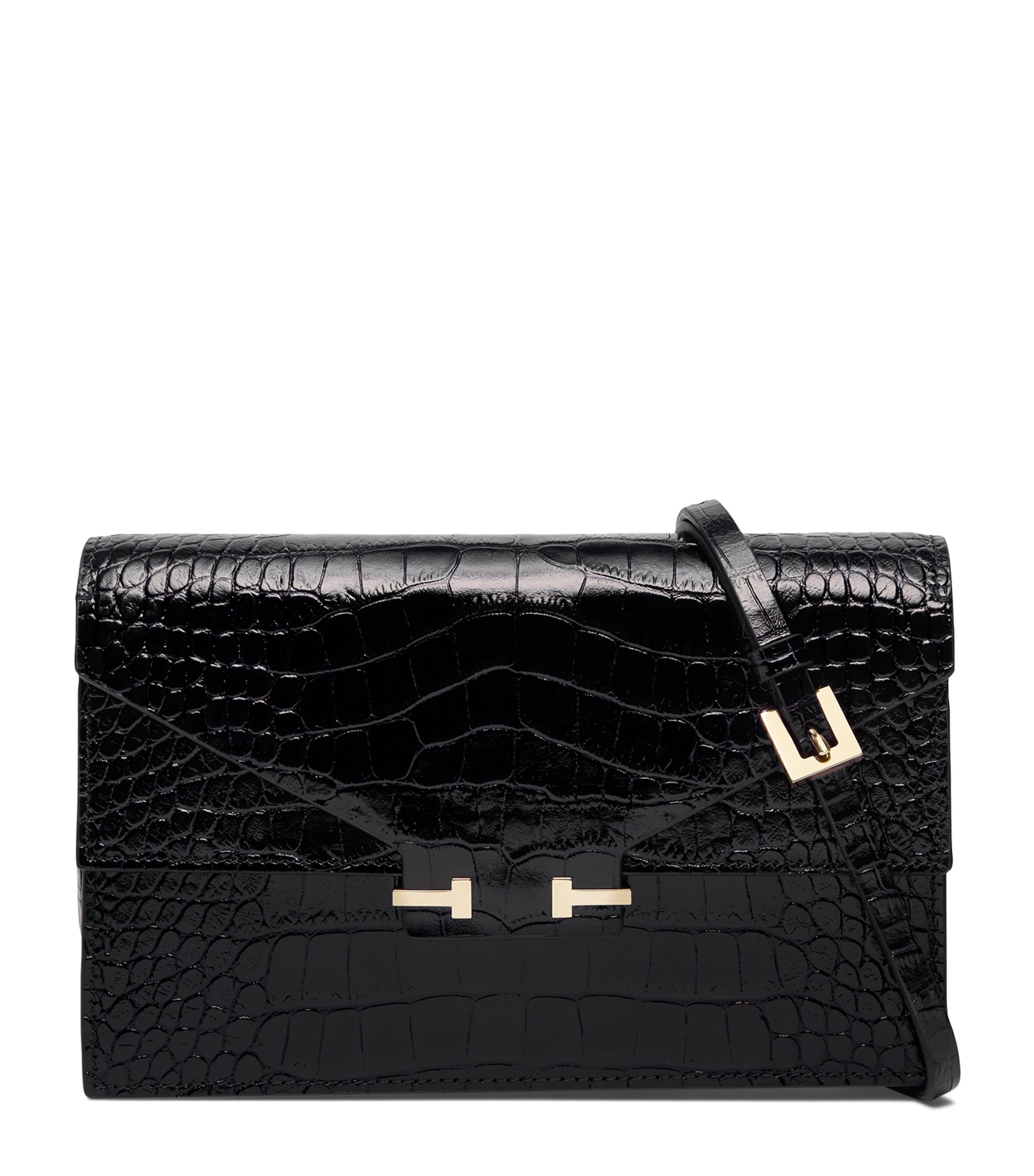 TOM FORD Small Croc-Embossed Leather Bag Naa Image 1