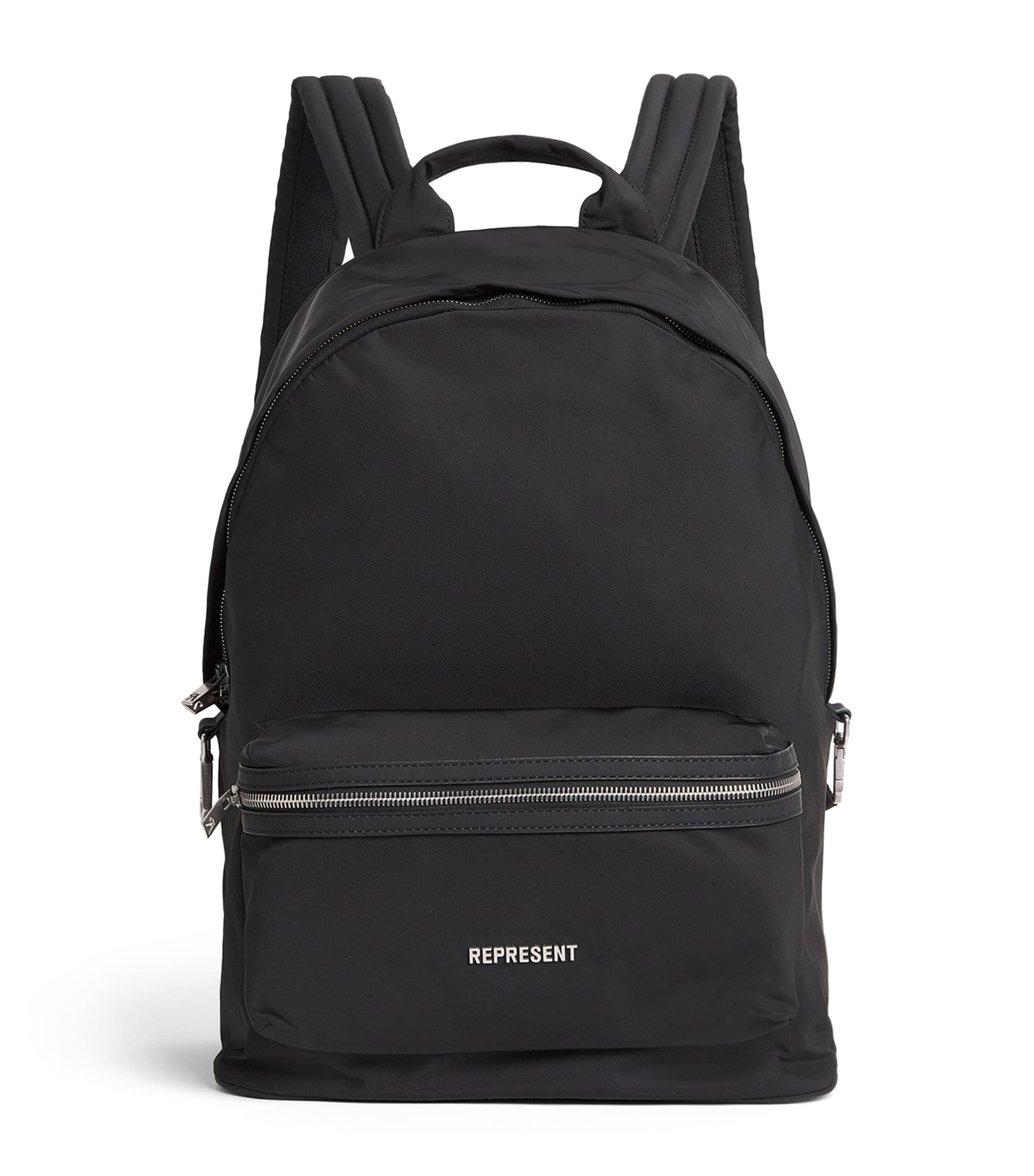 Represent Nylon Logo Backpack In Black