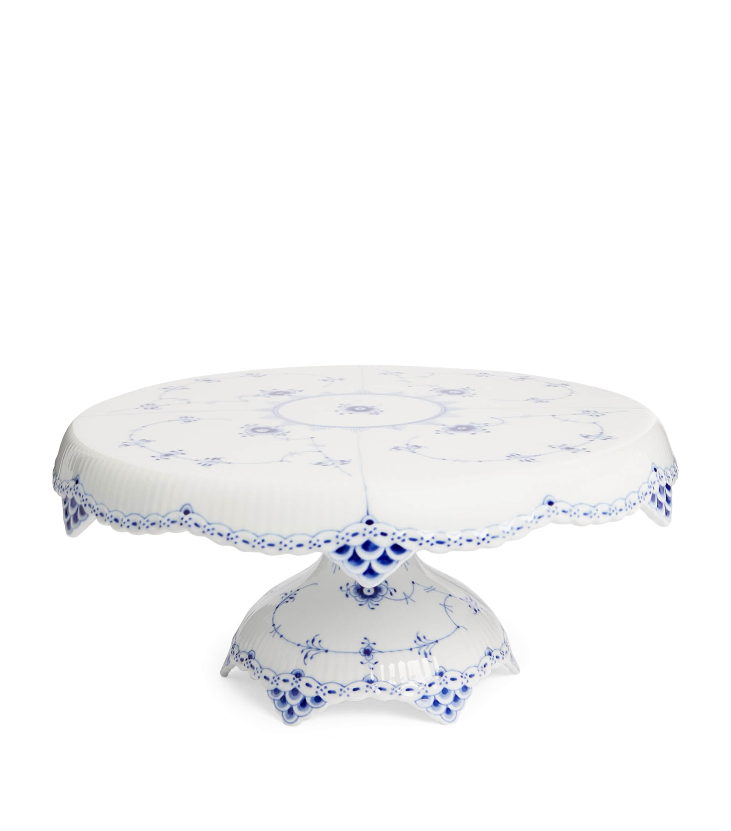 Royal Copenhagen Blue Fluted Full Lace Cake Stand