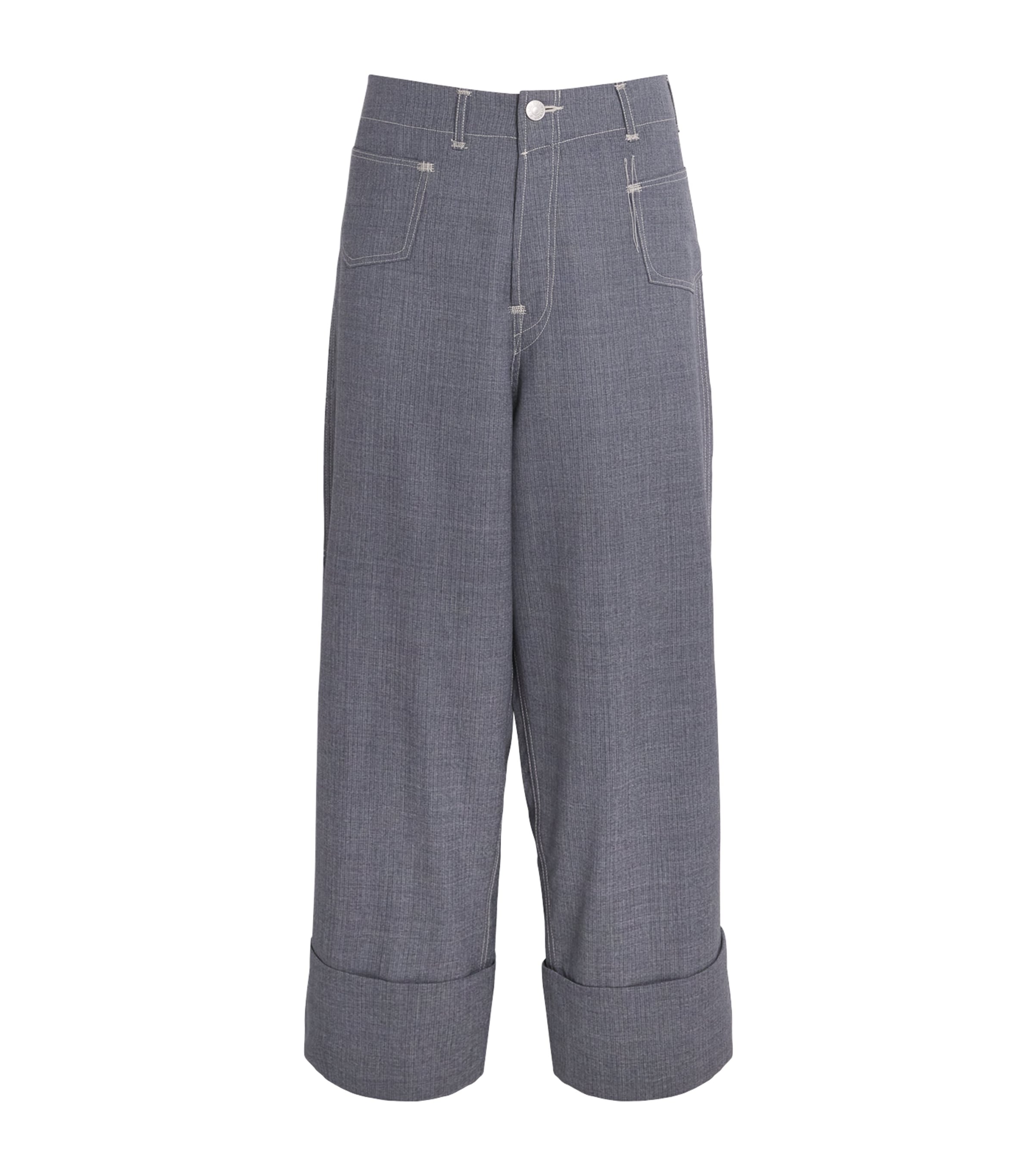 Junya Watanabe MAN Mens x Levis's Wool Cuffed Trousers Blue Gray Image 1
