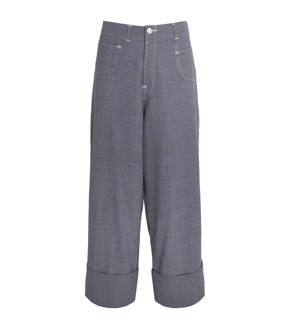 Junya Watanabe MAN Mens x Levis's Wool Cuffed Trousers Blue Gray Image 1