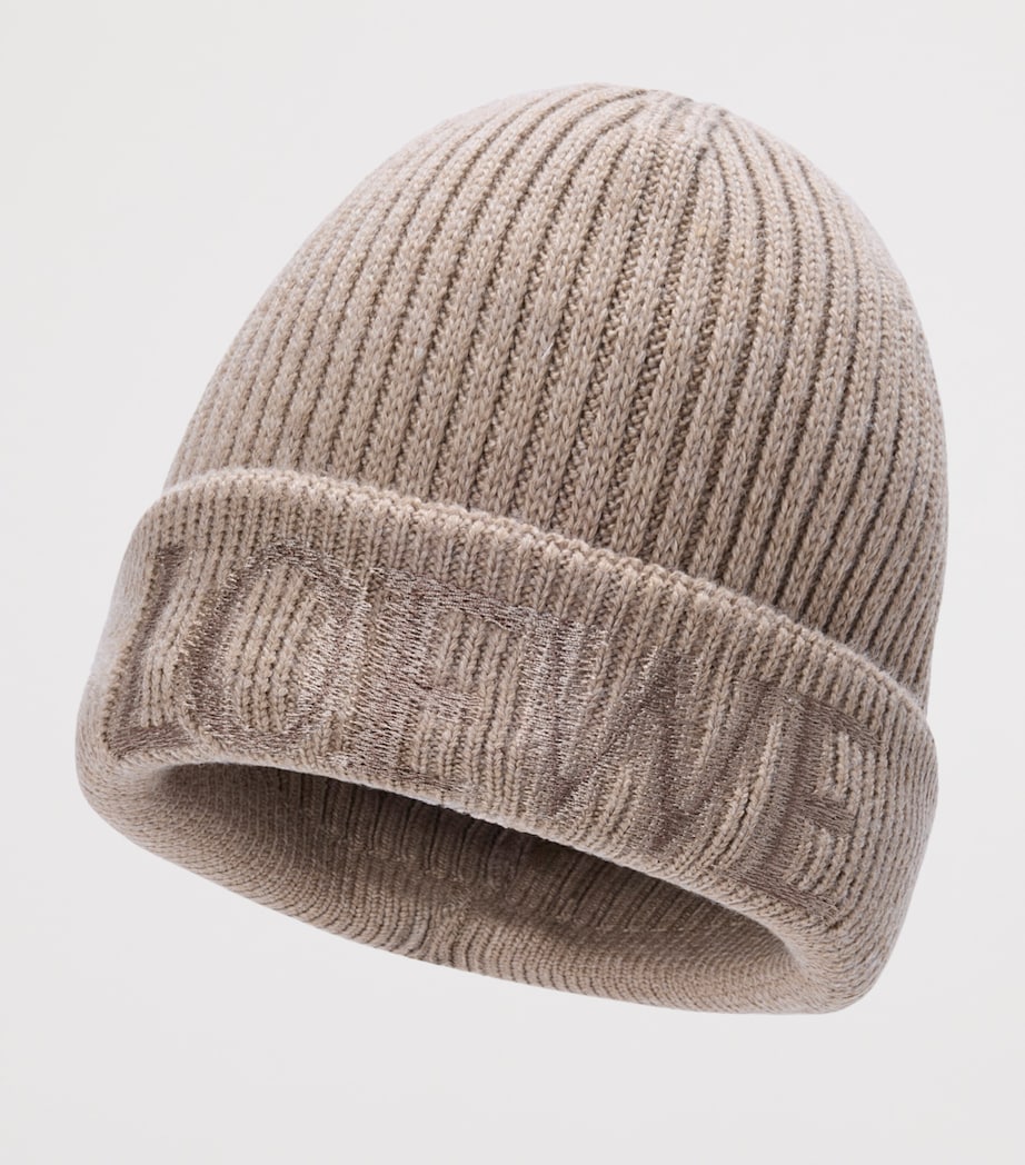 Wool Logo Beanie DARK BEIGE Image 2