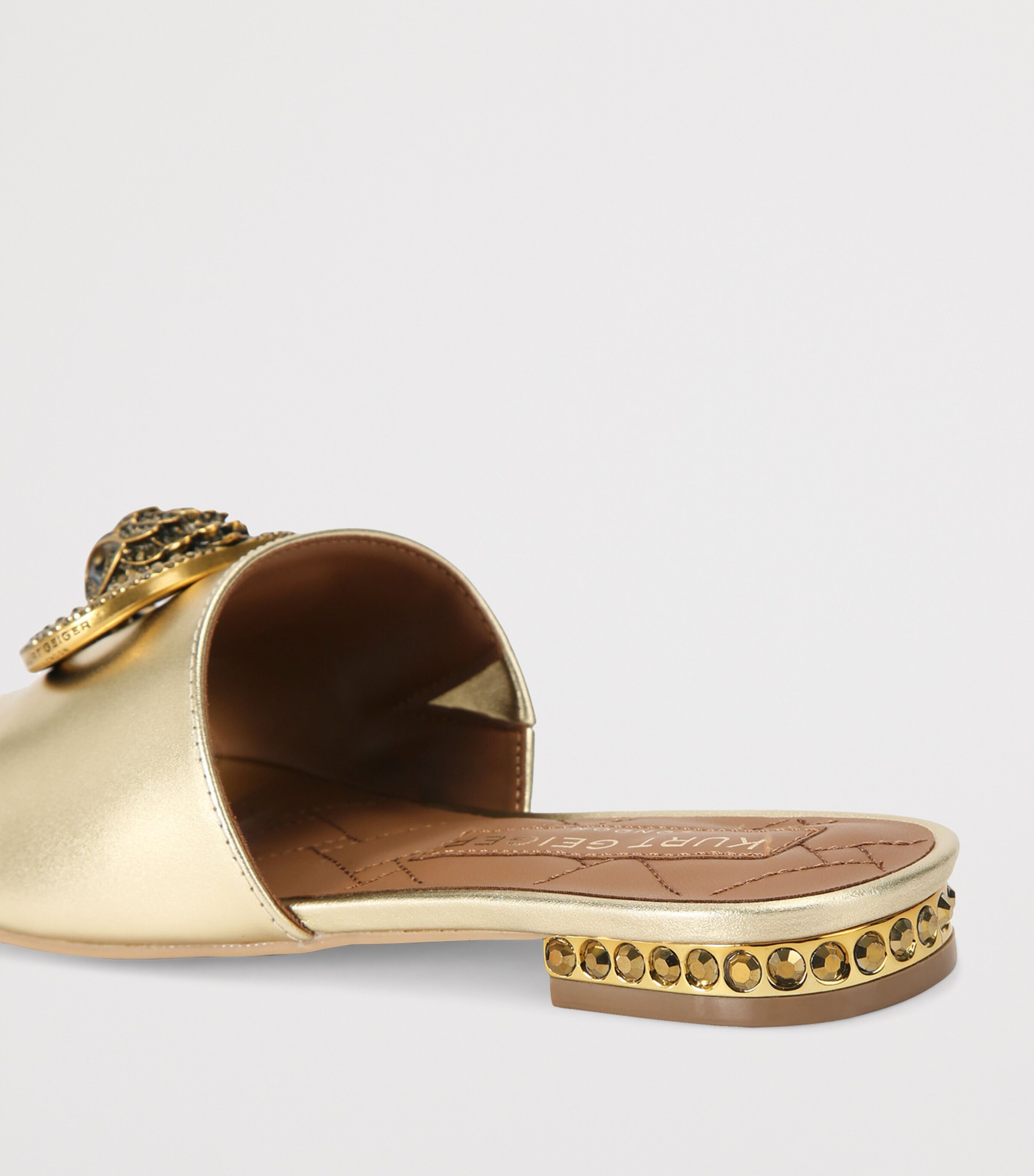 Kurt Geiger London Leather Chelsea Flat Sandals Gold Image 2