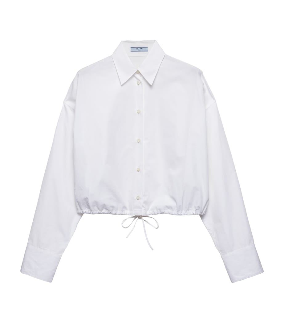 Prada Womens Cotton Poplin Cropped Shirt Image 1