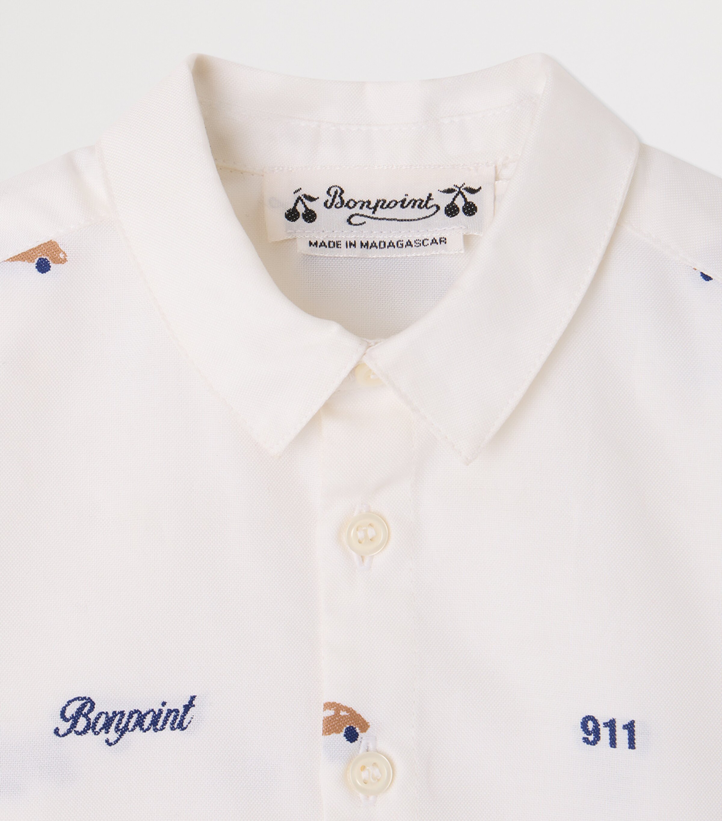 Bonpoint x Porsche Cotton Shirt (6-18 Months) Blanc Naturel Image 3