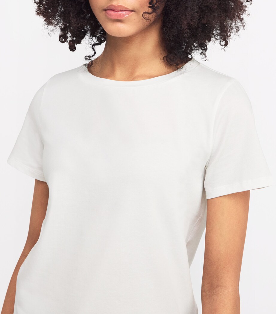 Weekend Max Mara Womens Stretch-Cotton T-Shirt White Image 6