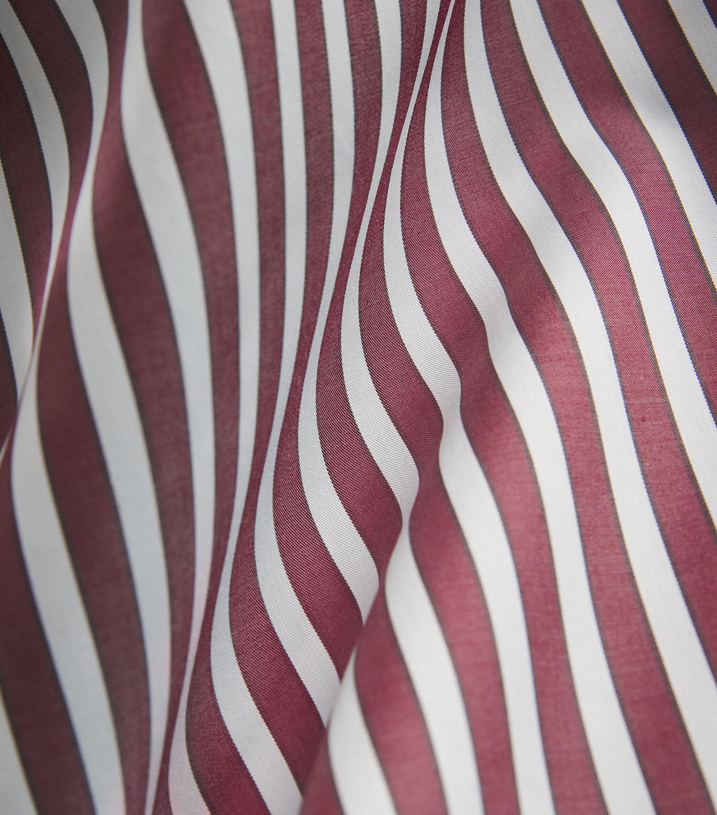 Eton Mens Organic Cotton Bengal Stripe Shirt Dark Red Image 6