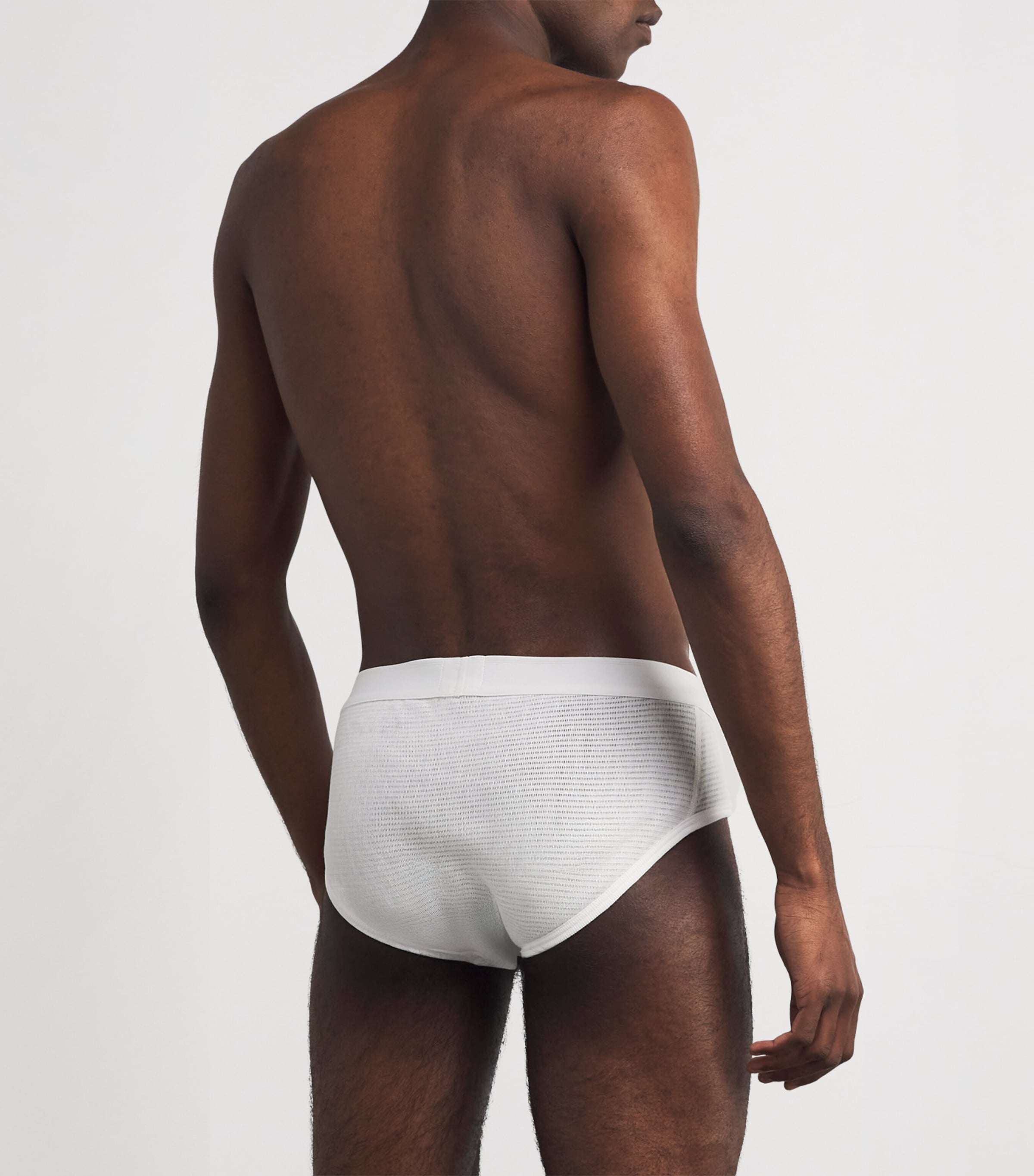 Cotton Mesh Cellular Briefs WHITE Image 3