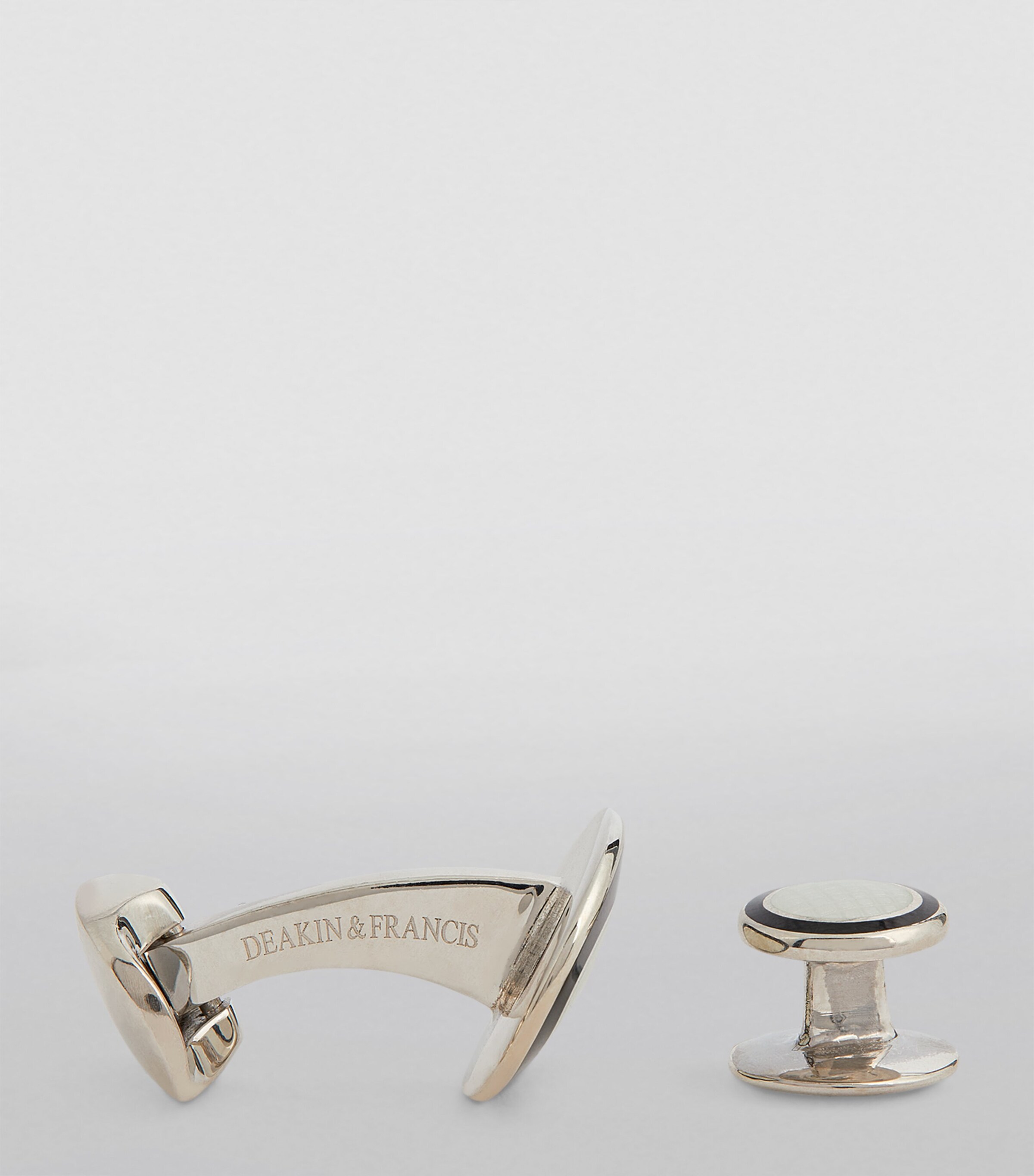 Deakin & Francis Enamelled Stud Cufflinks Black Image 3