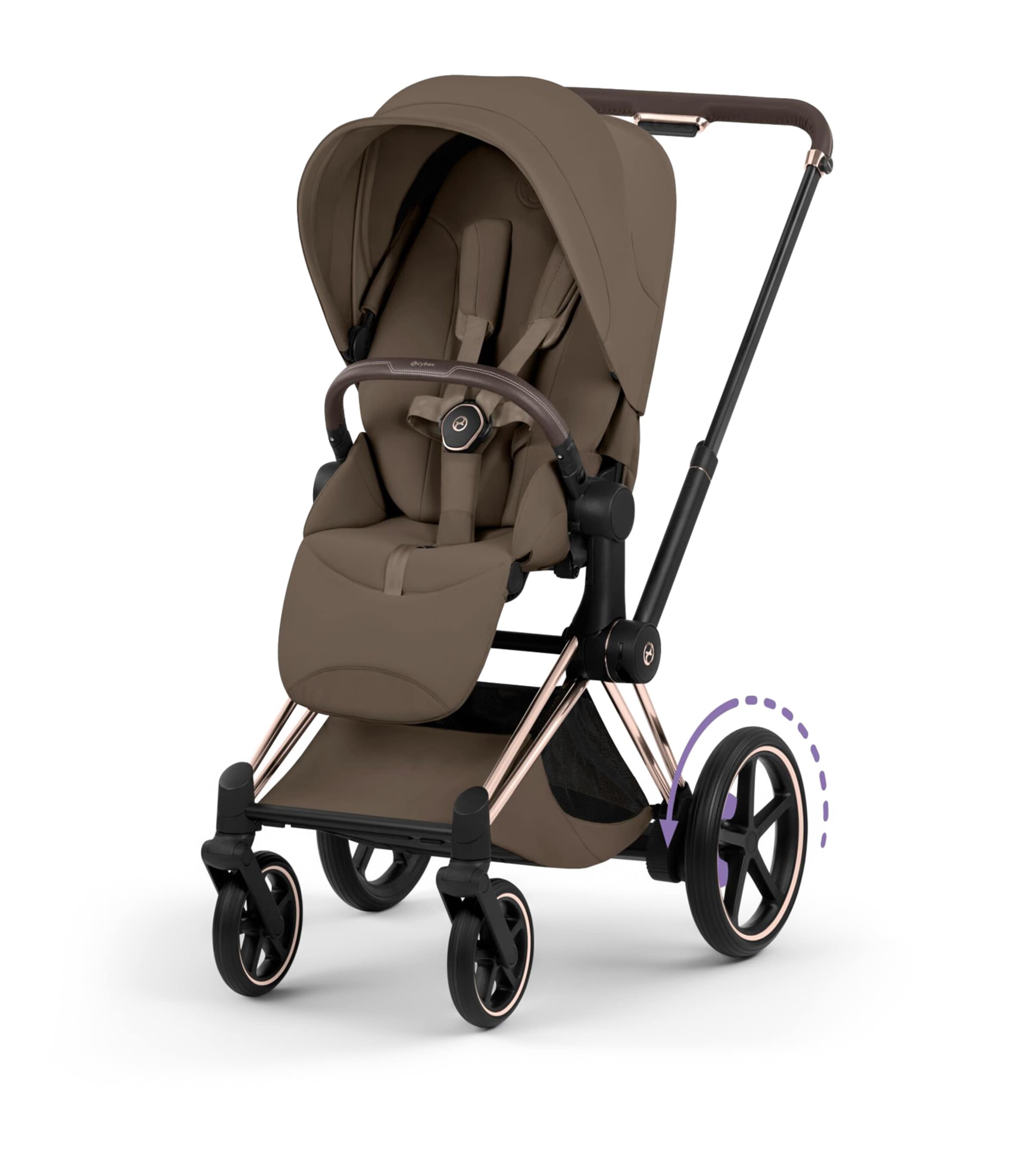 Cybex e-PRIAM Pushchair Frame - Platinum Style Collection Rosegold Image 10