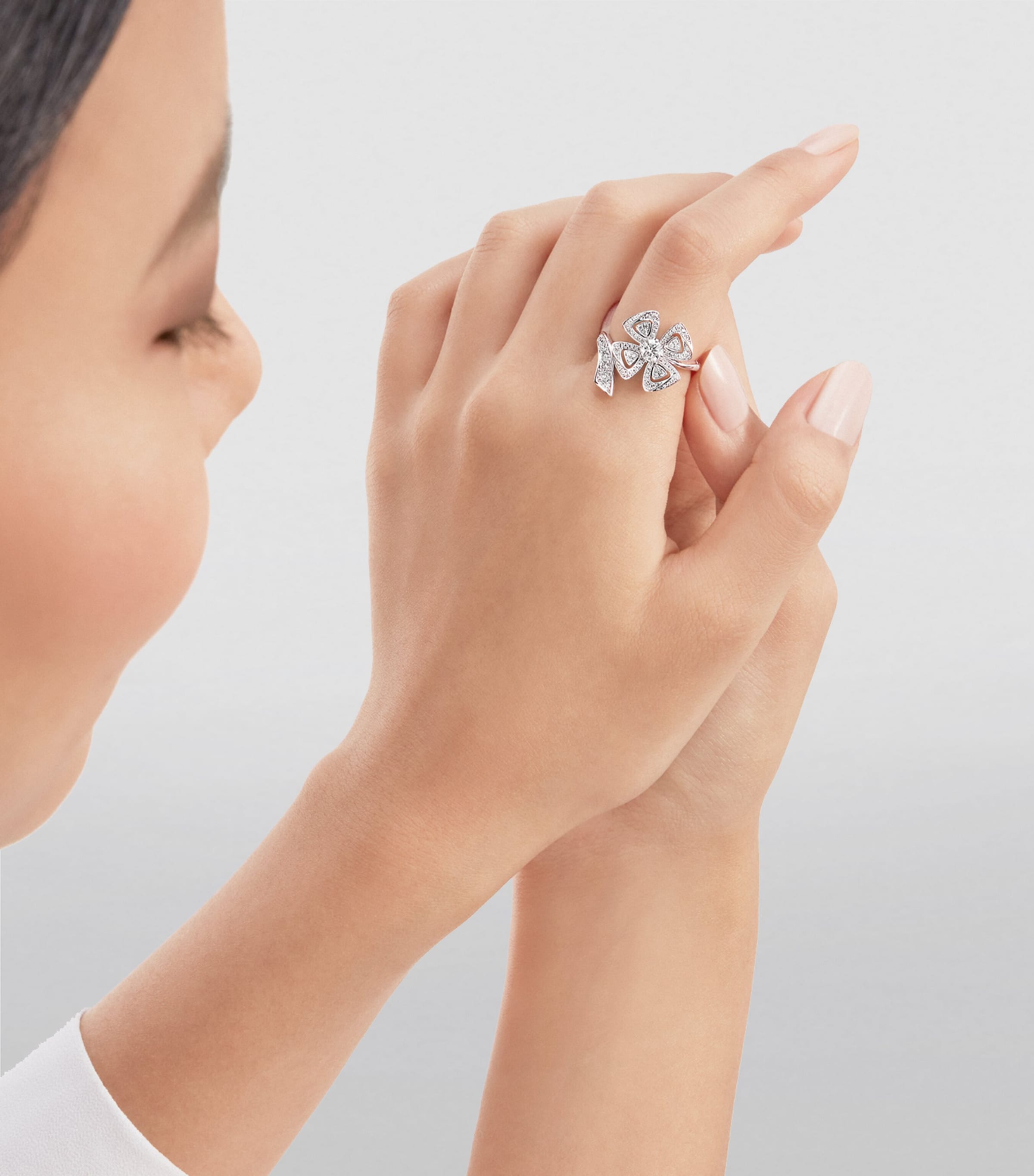 White Gold and Diamond Fiorever Ring WHITE GOLD Image 4