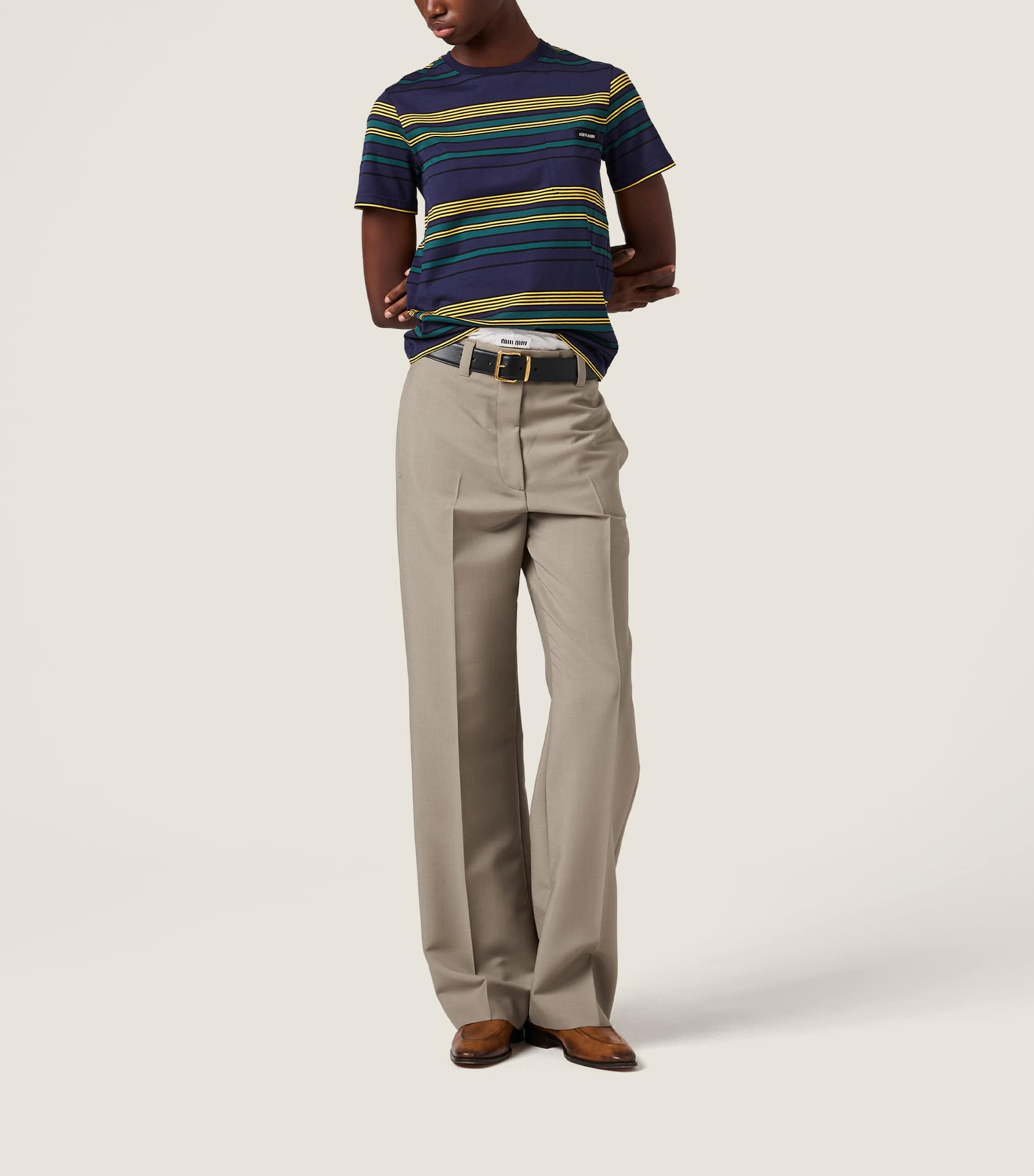 Cotton Striped T-Shirt F0V9D Image 2