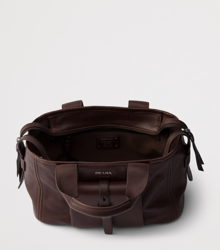 Prada Medium Buffalo Leather Route Tote Bag Brown Image 4