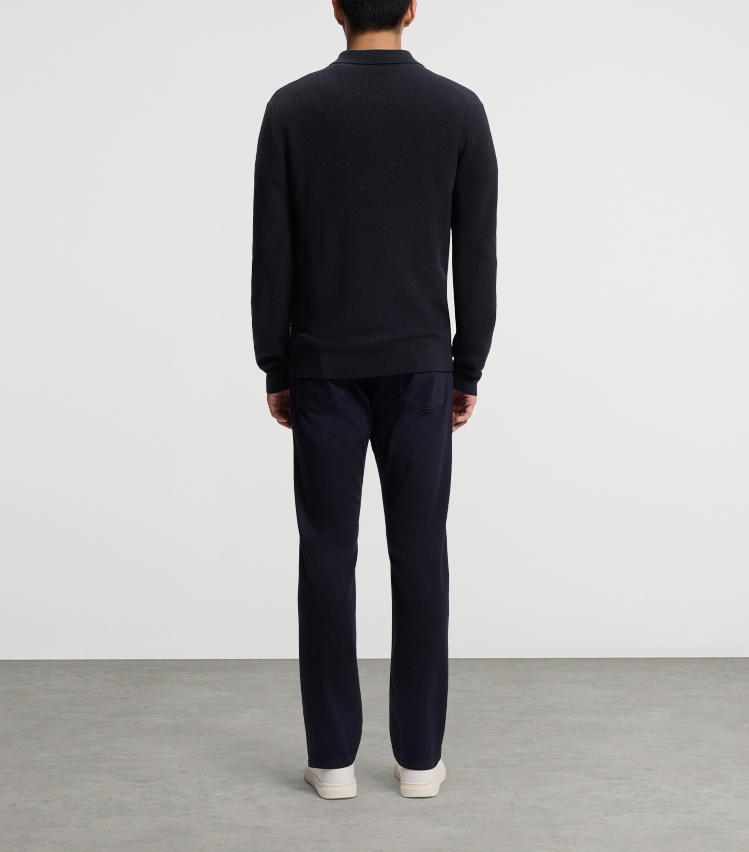 BOSS Mens Virgin Wool Zip-Up Polo Sweater Image 3