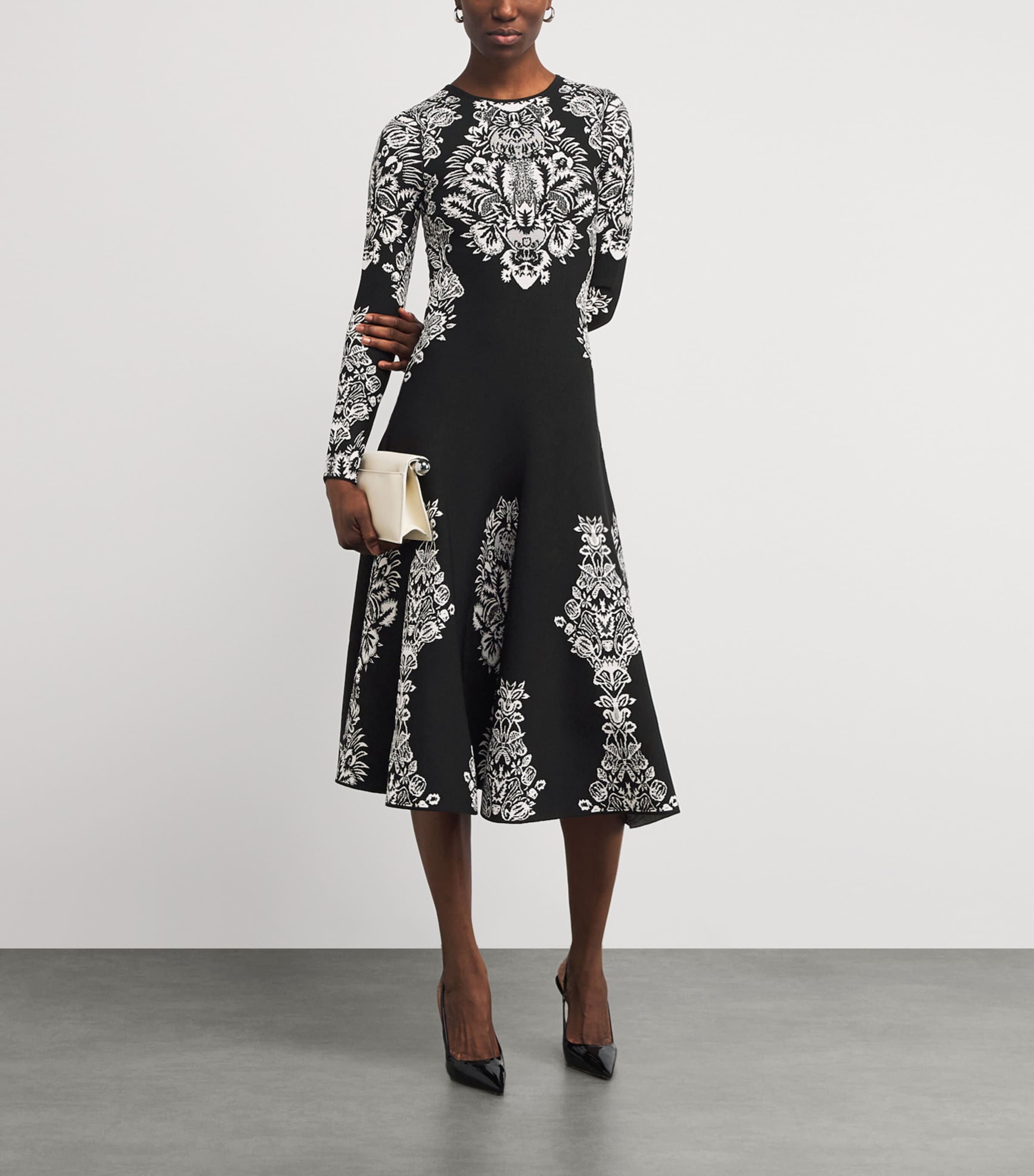 Jacquard Callista Midi Dress NOIR Image 2