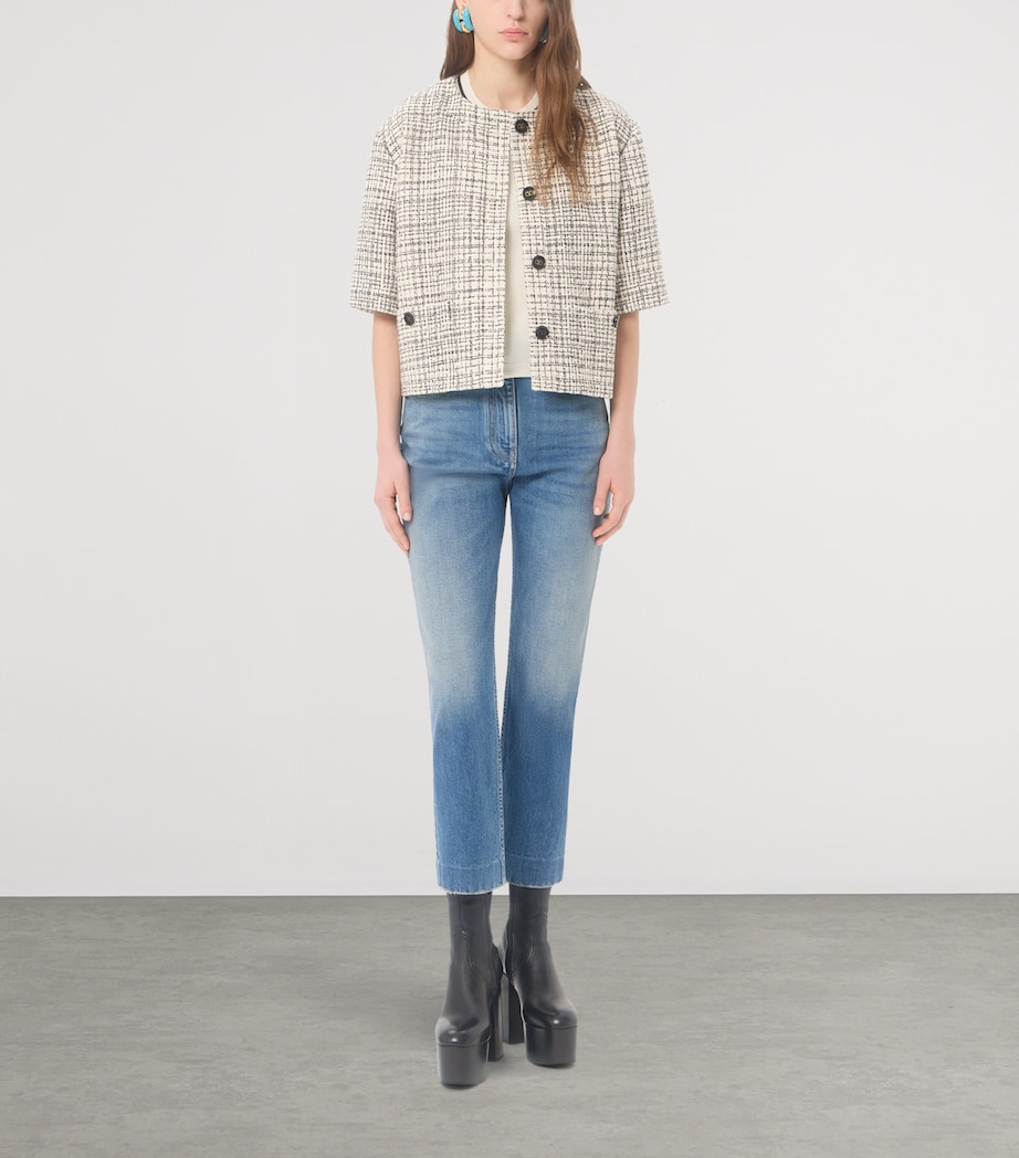 Valentino Womens Virgin Wool Short-Sleeve Sweater Image 2