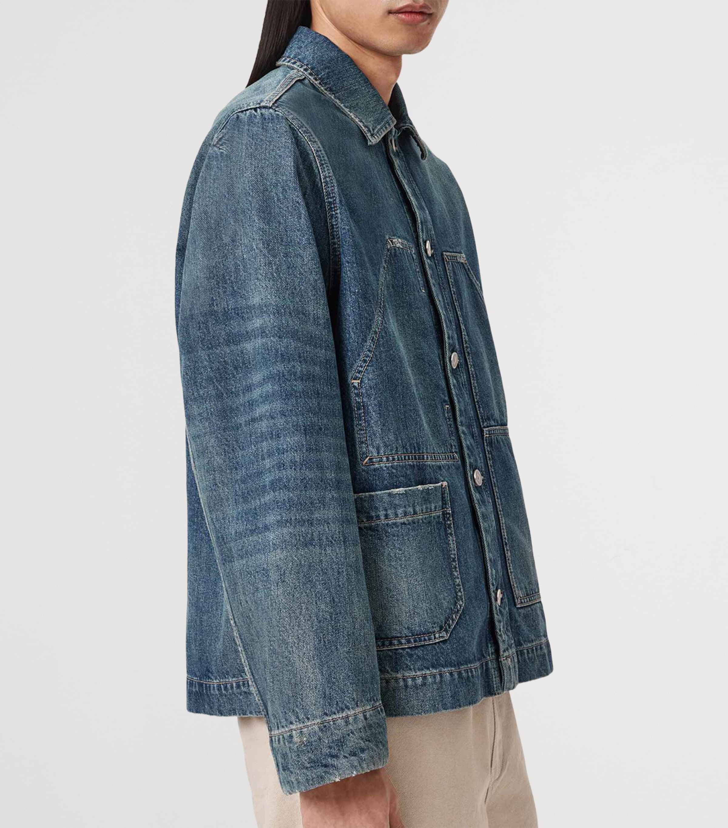 AllSaints Mens Mukesh Denim Jacket Mid Indigo Image 6