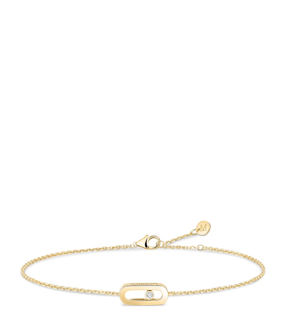 Messika Move Uno Mini Yellow Gold and Diamond Chain Bracelet Yellow Gold Image 1