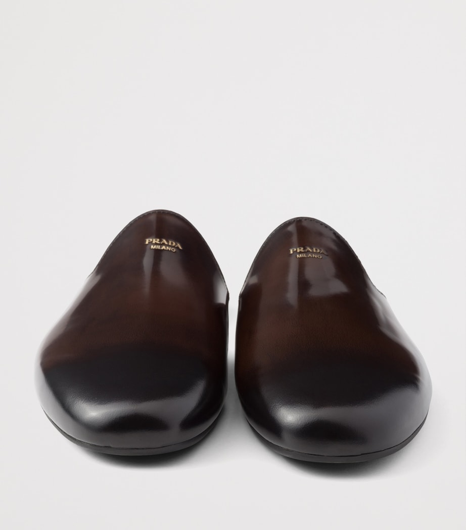 Prada Brushed Leather Mules Image 6