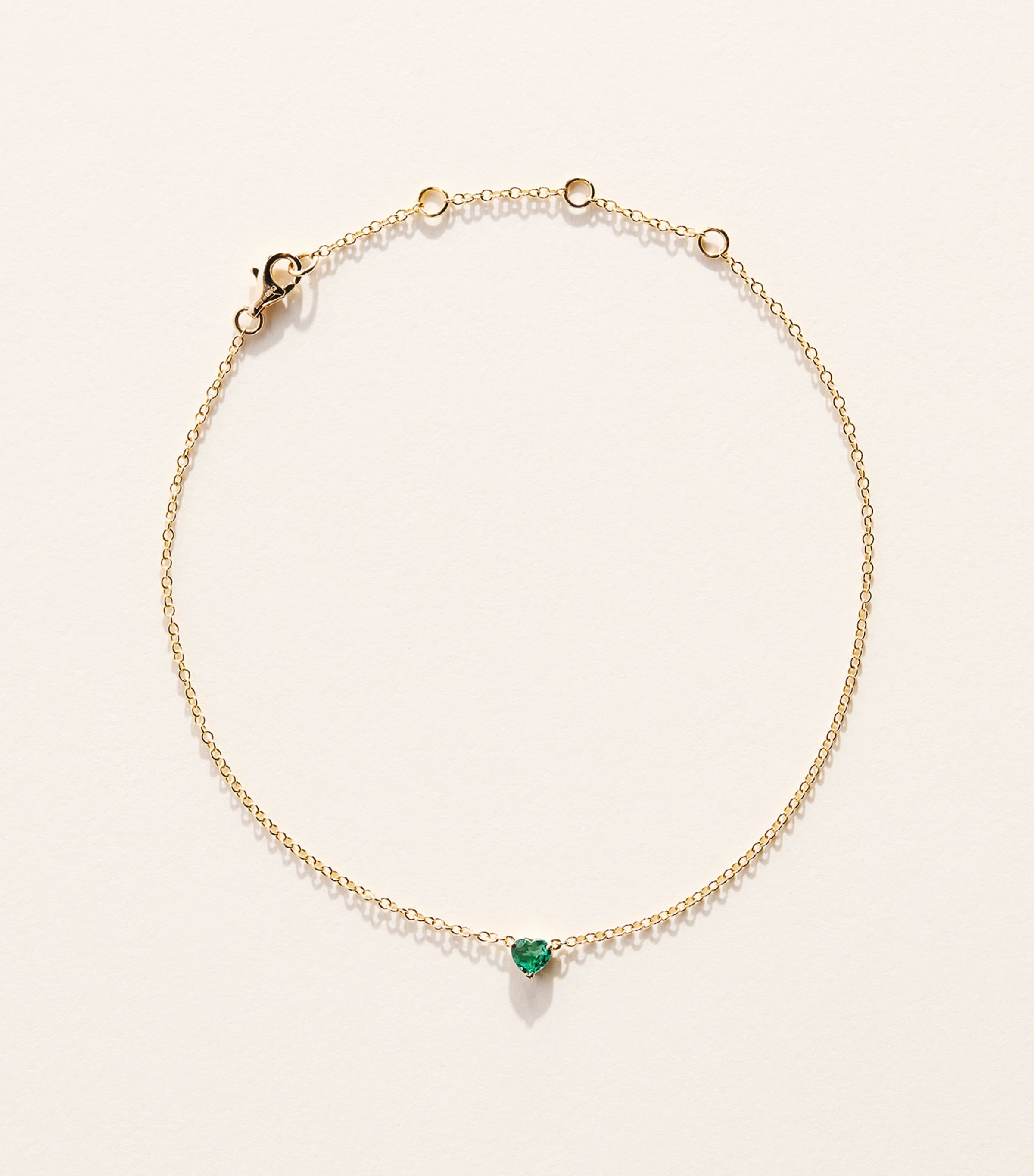 SHAY Yellow Gold and Emerald Ankle Bracelet Yellow Gold Image 1