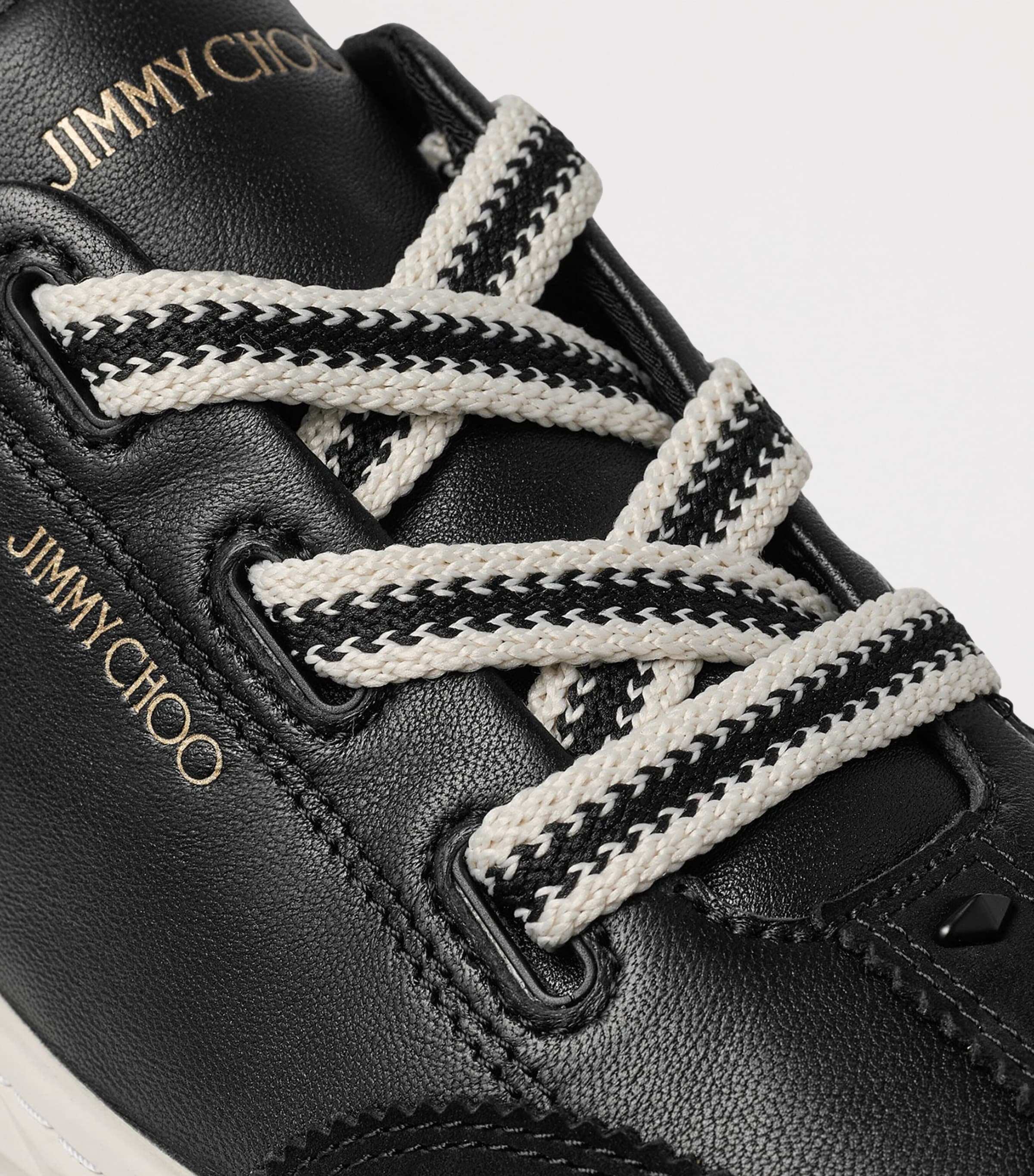 Diamond Flex Leather Trainers V BLACK MIX Image 3