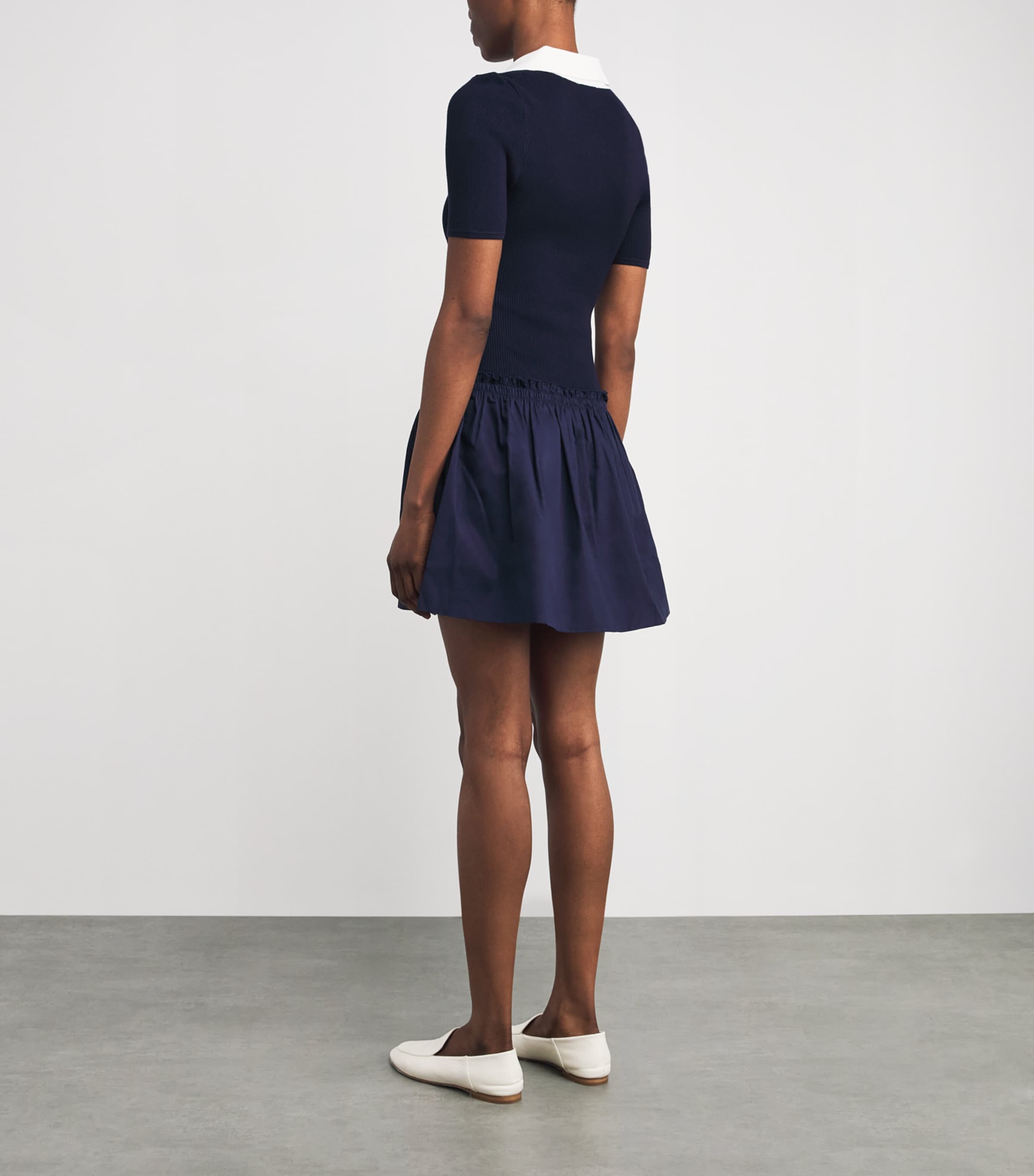 Claudie Pierlot Womens Knitted Polo Mini Dress Navy Image 4
