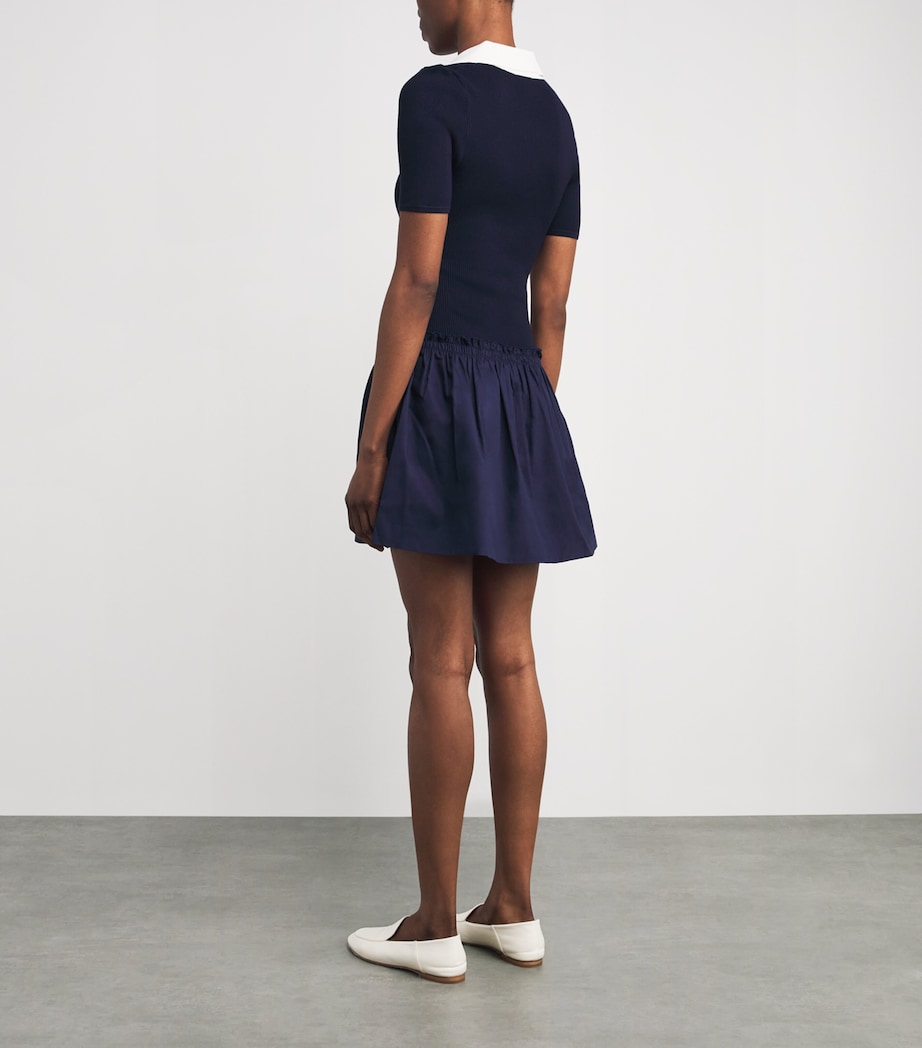 Claudie Pierlot Womens Knitted Polo Mini Dress Navy Image 4
