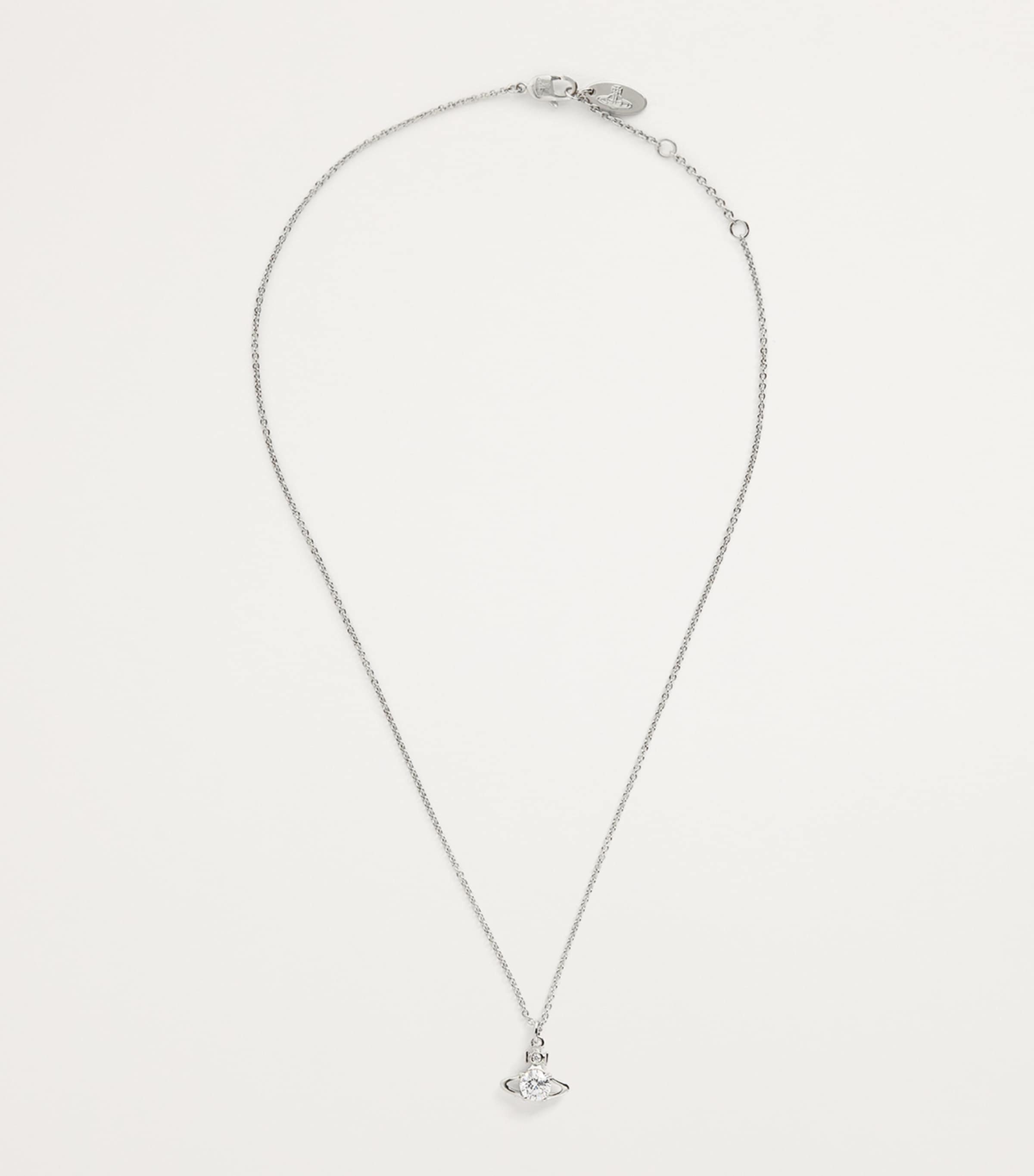 Vivienne Westwood Reina Orb Pendant Necklace Platinum Cz Image 3