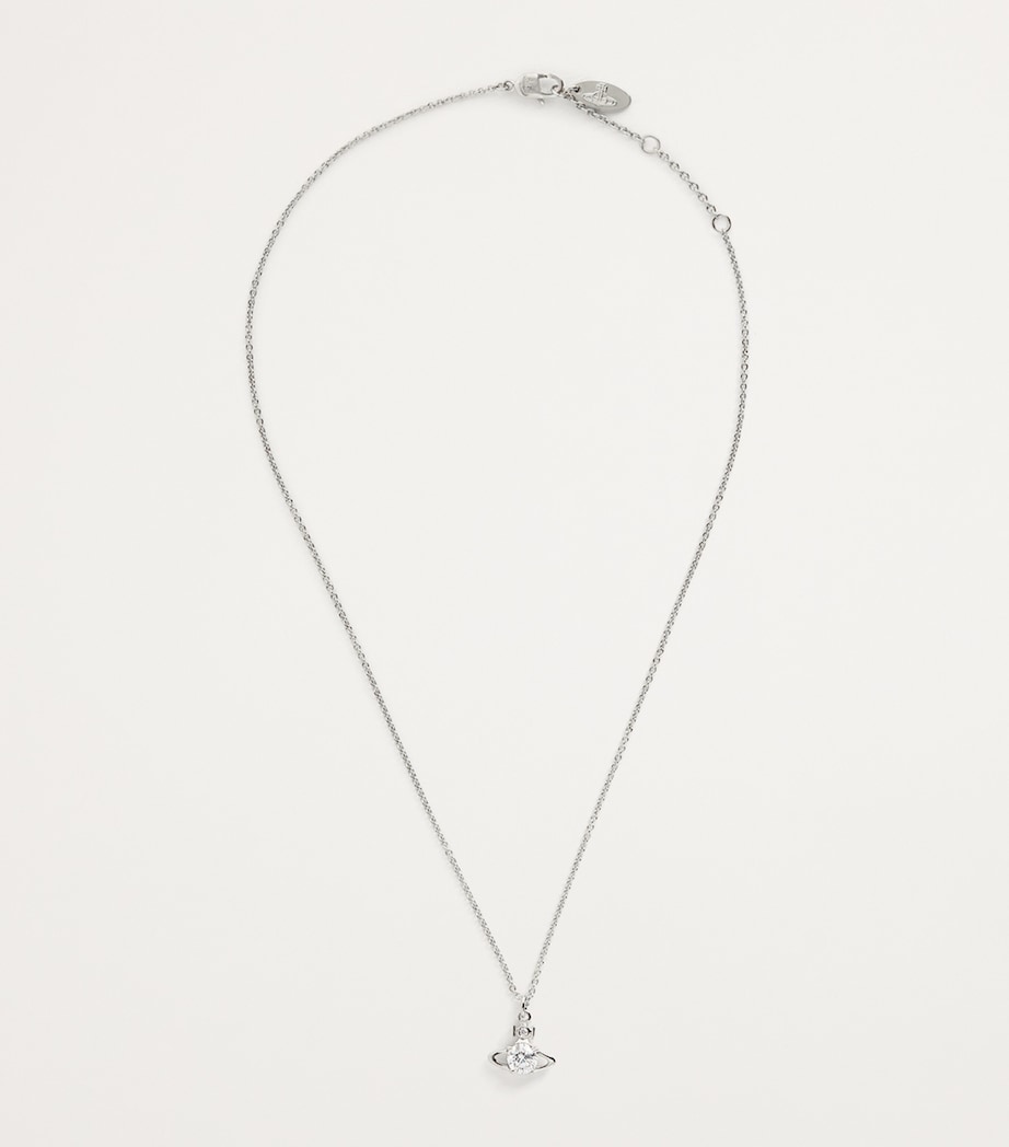 Reina Orb Pendant Necklace SS22-PLATINUM CZ Image 3