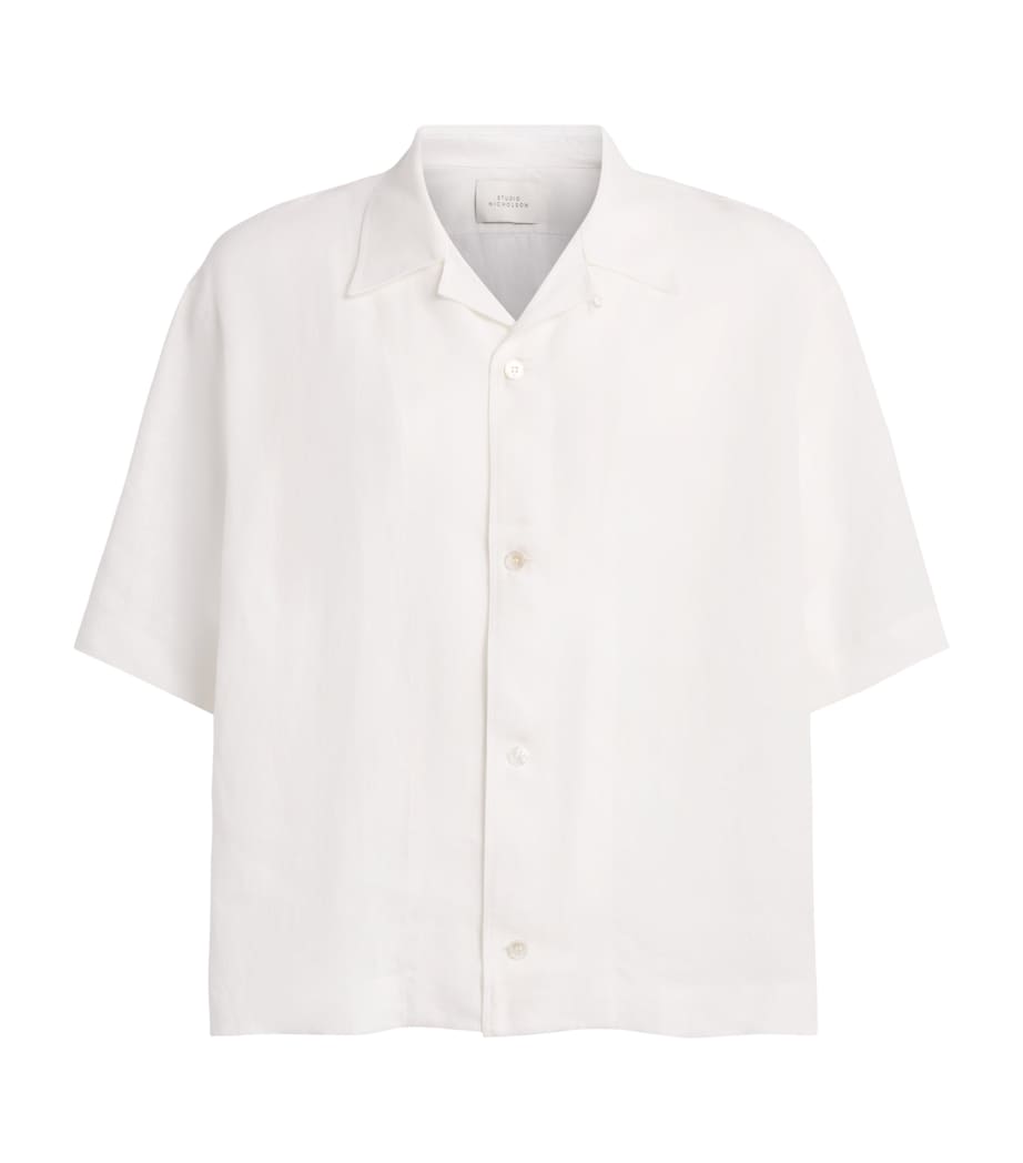 Studio Nicholson Mens Linen Relaxed Shirt Milk Image 1