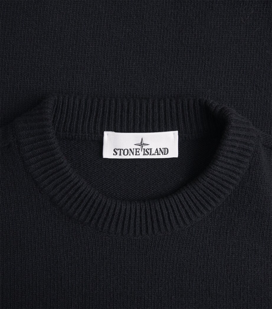 Stone Island Mens Virgin Wool-Blend Compass Sweater Image 6