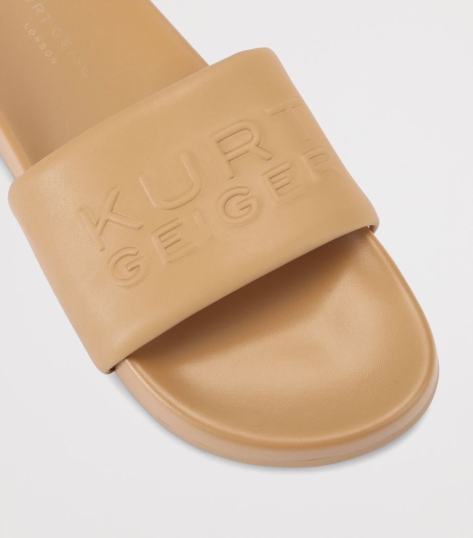 Kurt Geiger London Faux Leather Stacked Slides Beige Image 2