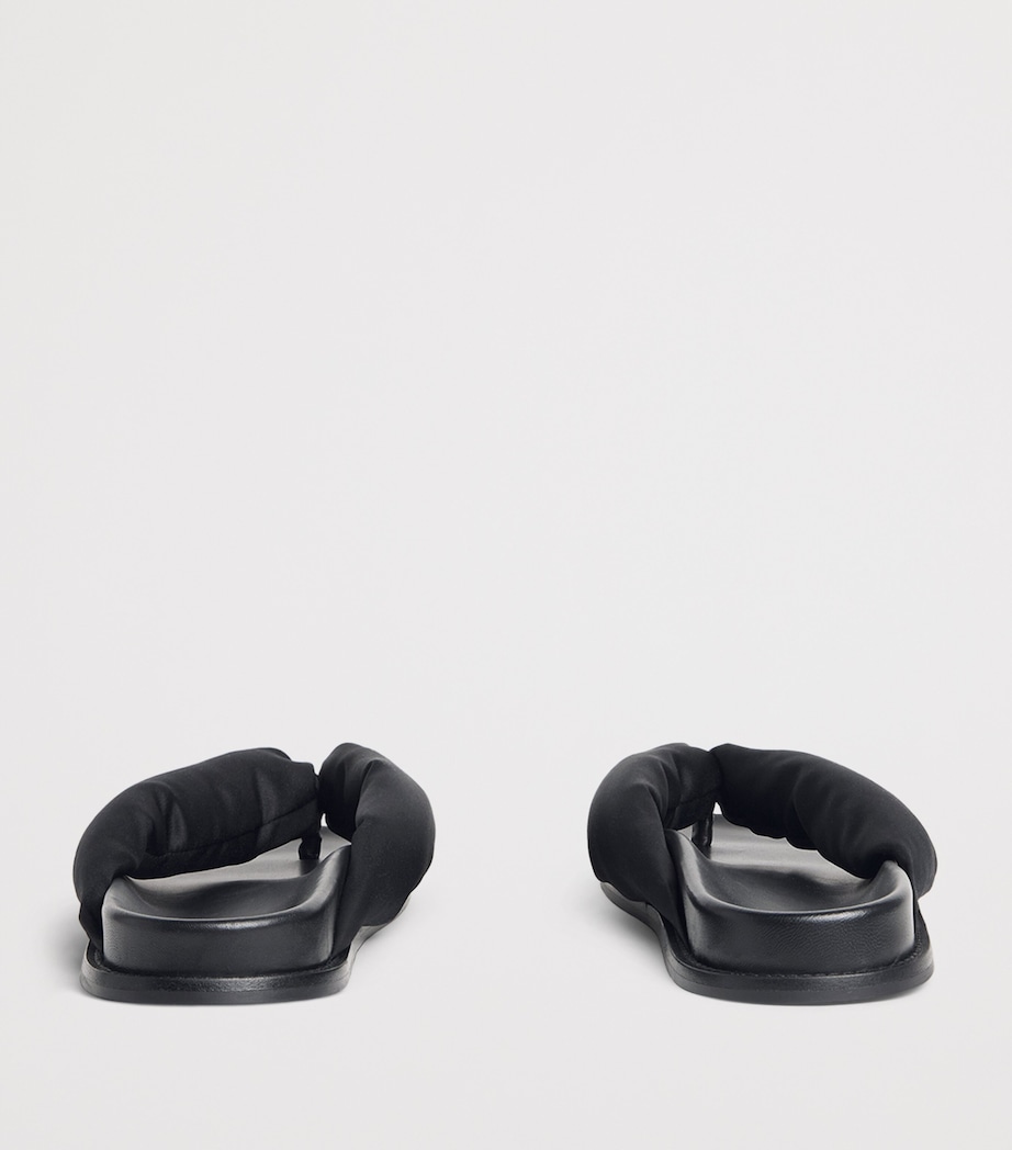 CAMILLA AND MARC Leather-Satin Nina Flip Flops Dblk Black Image 5
