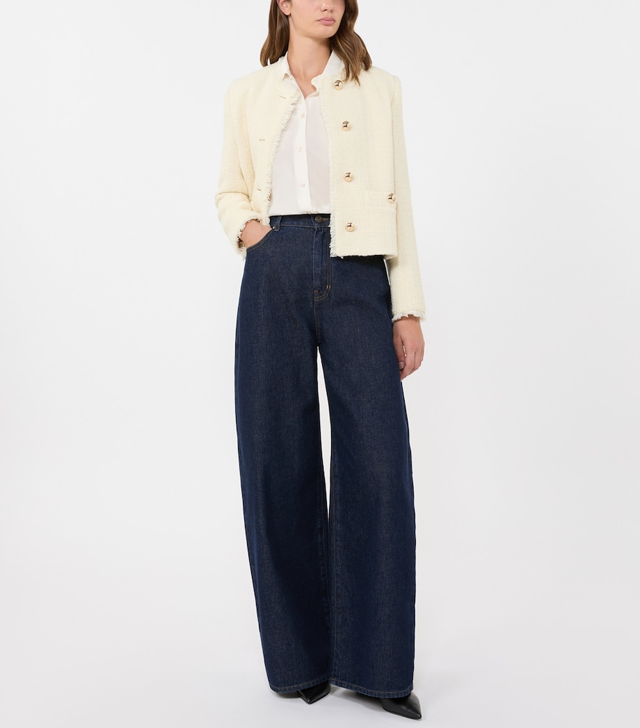 Wool-Blend Round-Neck Jacket ECRU Image 4